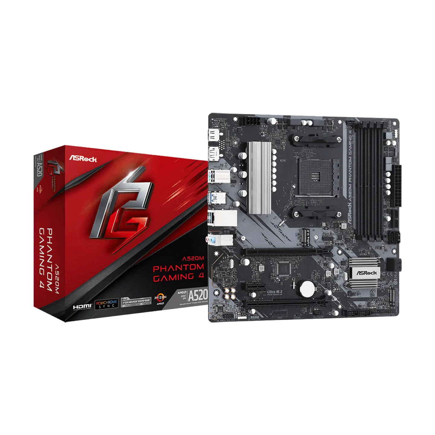Placa Madre ASRock A520M Phantom Gaming 4, AM4, DDR4 - mATX 1