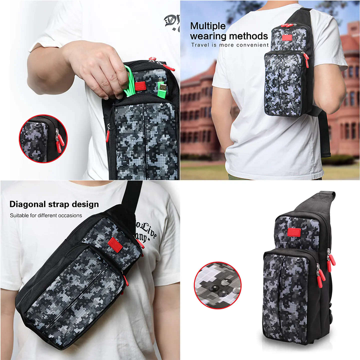 Bolso de hombro Iplay para Nintendo Switch - Camuflado 5