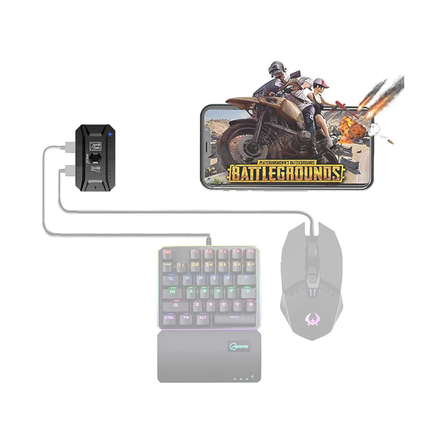 Adaptador MiPRO, Convertidor Teclado y Mouse para Celular (Android - iPhone) 5