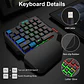Teclado de una mano Gamer G280, 35 teclas de membrana, Retroiluminado - Miniatura 4