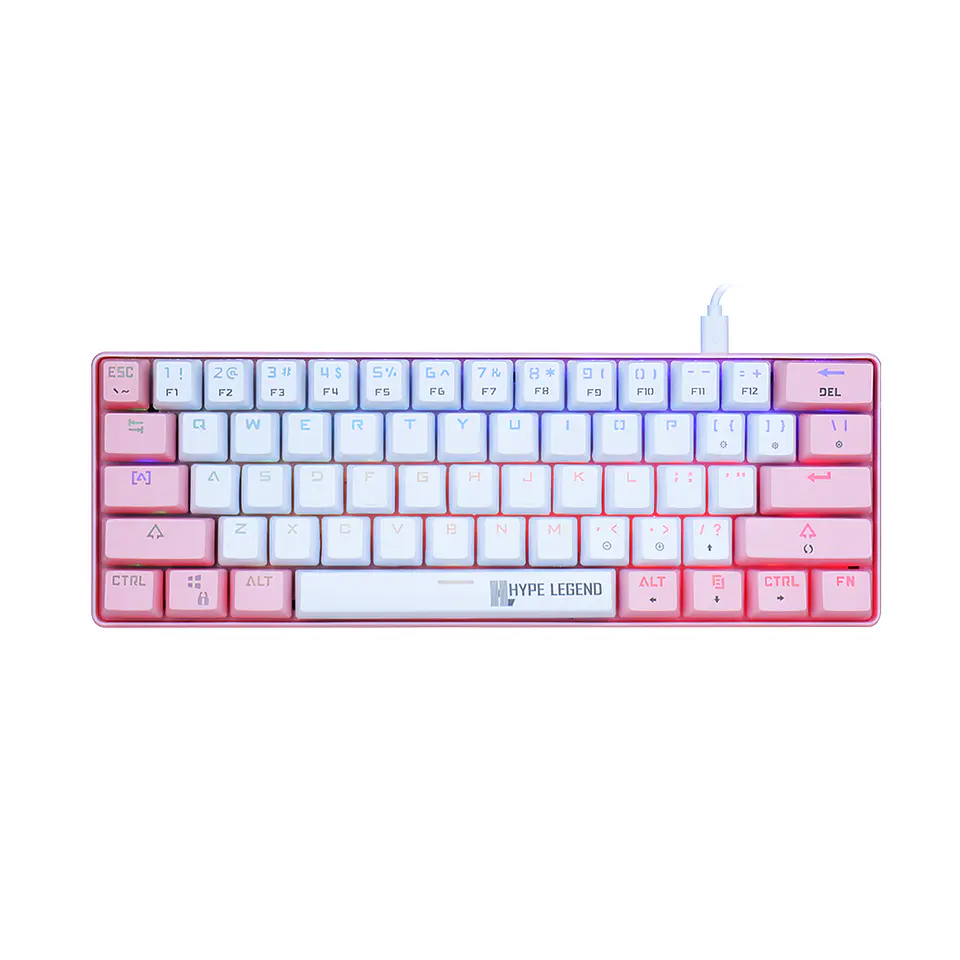 Teclado Mecánico 60%, Hype Legend  Rebel PINKU - Red Switch 4