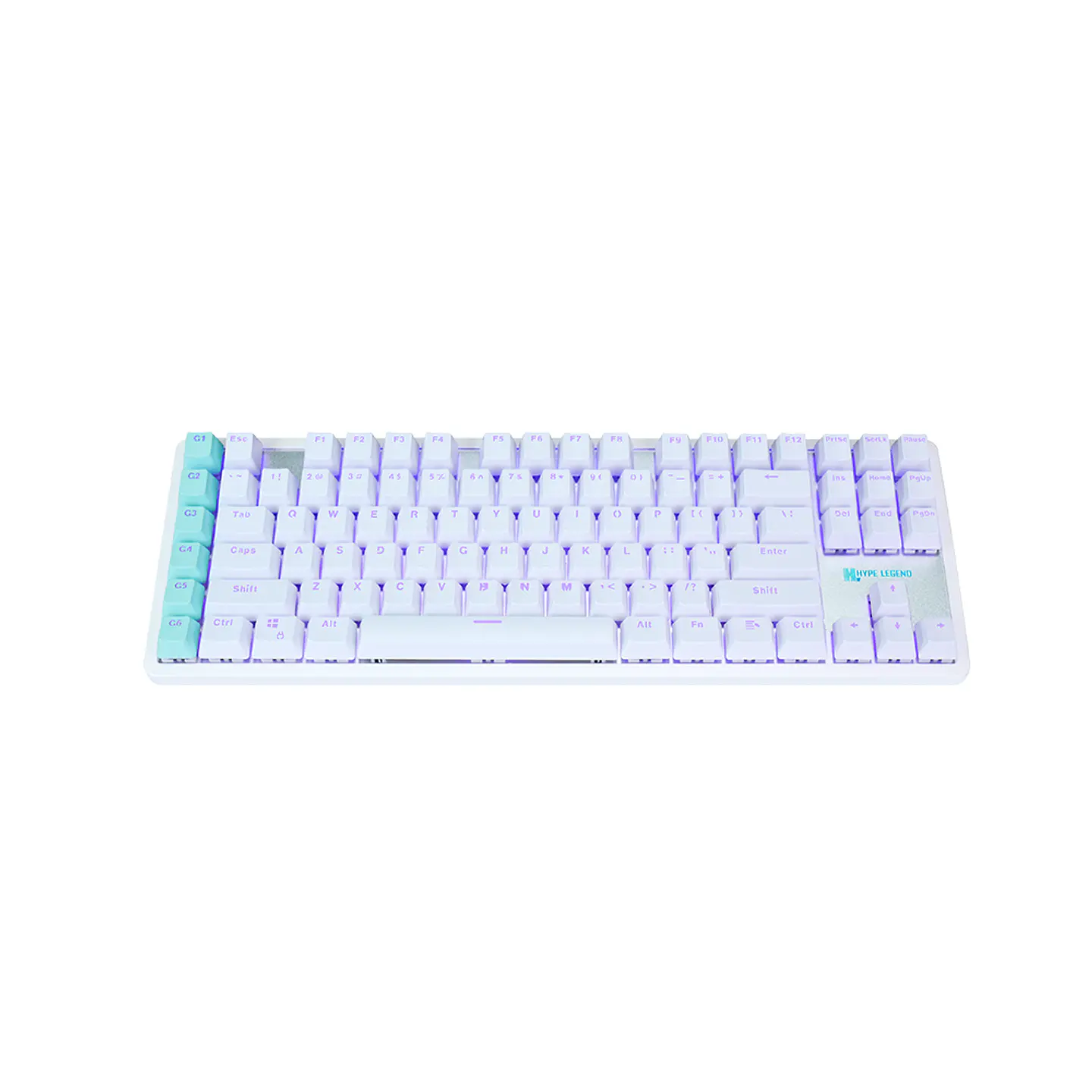 Teclado Mecánico TKL, Hype Legend White Rebel L - Brown Switch 4