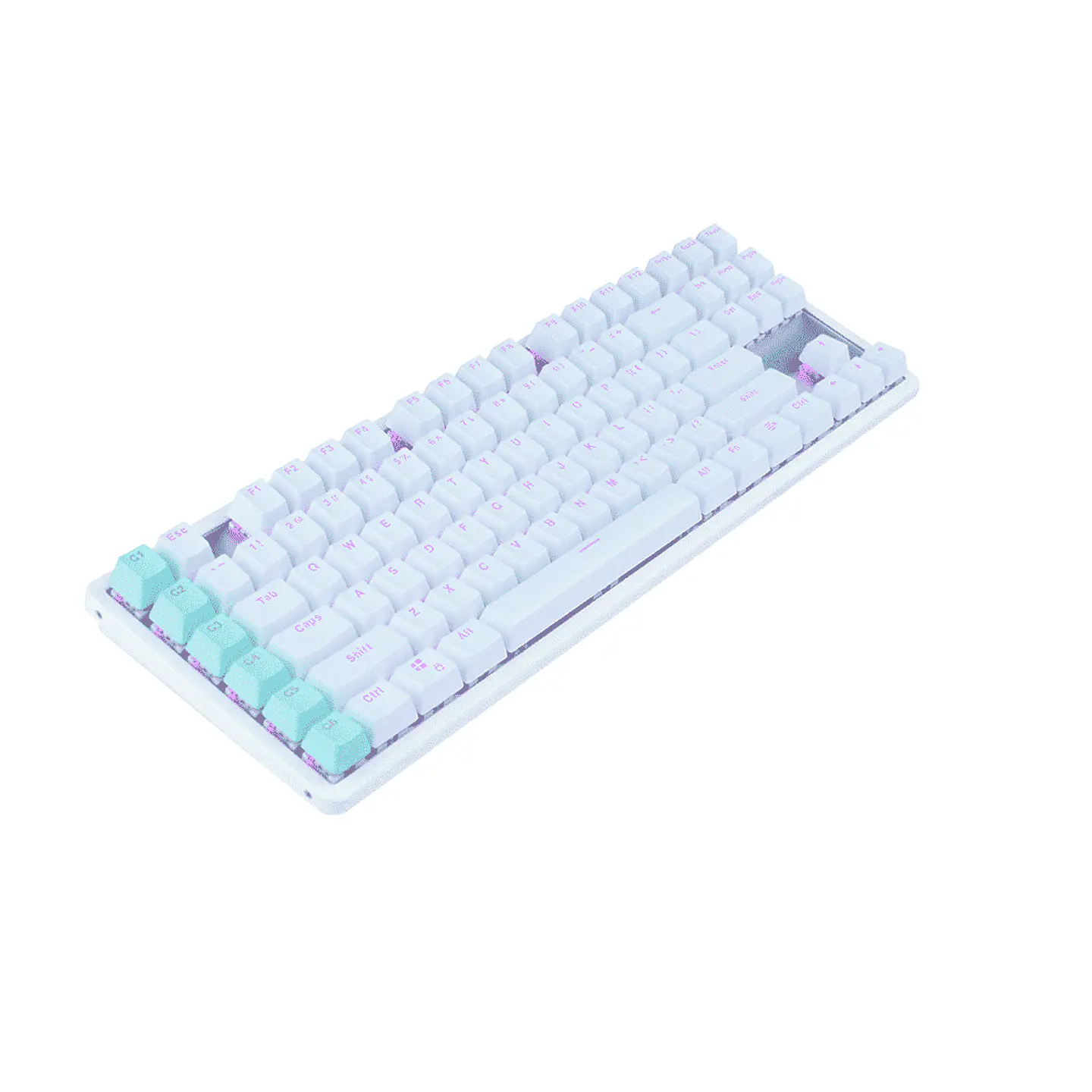 Teclado Mecánico TKL, Hype Legend White Rebel L - Brown Switch 5