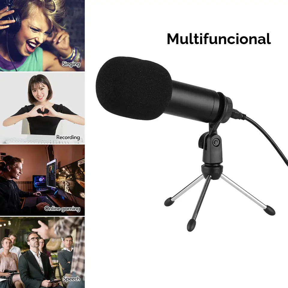 Kit Micrófono Condensador USB especial streaming para podcast y gaming 2