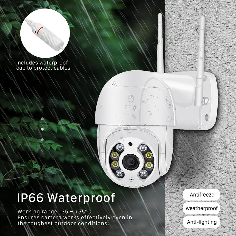 Cámara de Seguridad Smart, IP, WiFi, Visión Nocturna 2