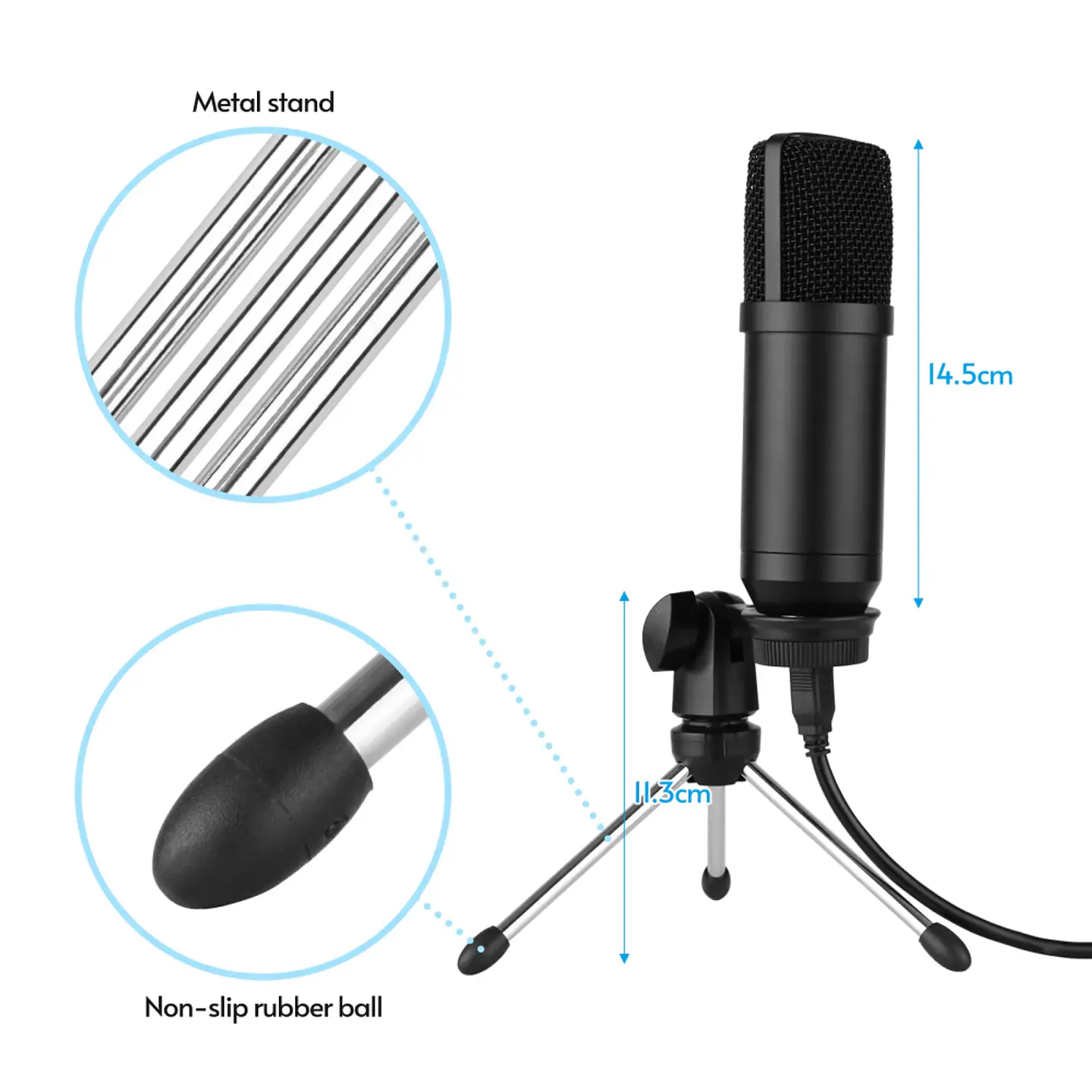 Kit Micrófono Condensador USB especial streaming para podcast y gaming 5