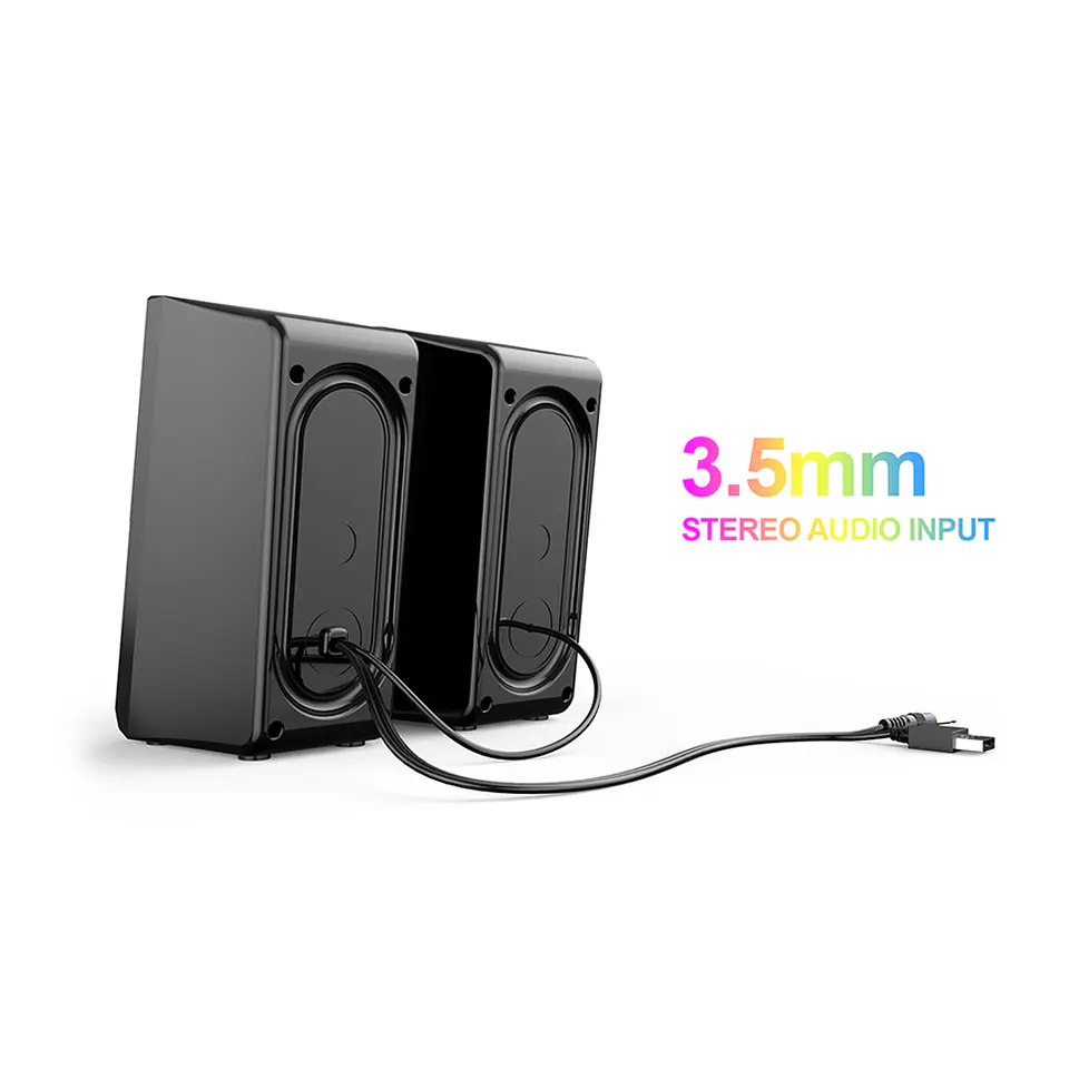 Parlantes Stereo Gamer Gamenote SK202 RGB Jack 3.5mm 3
