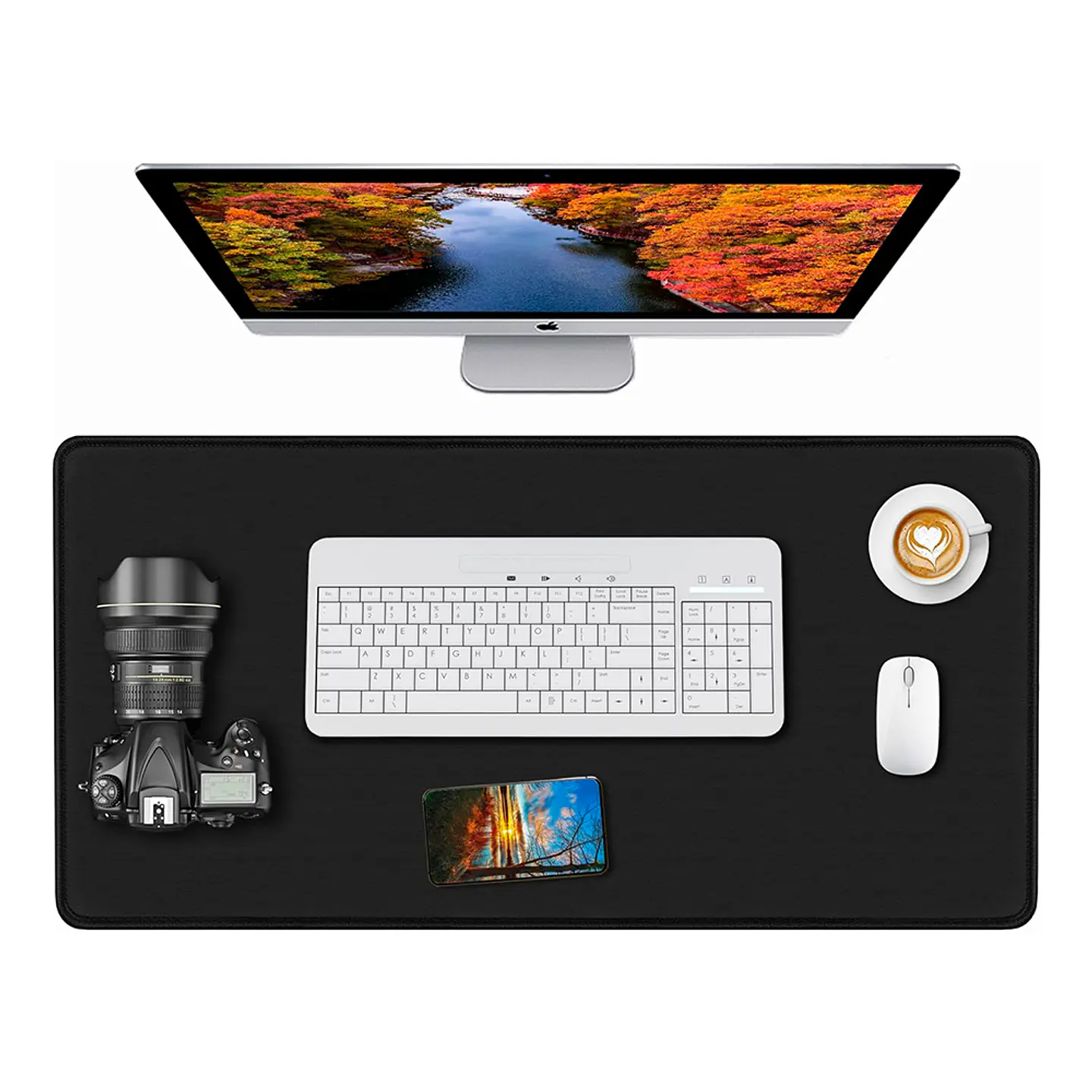 Mouse Pad Kronos XXL Borde Cosido 90x40cm Espesor 4mm, Negro 1
