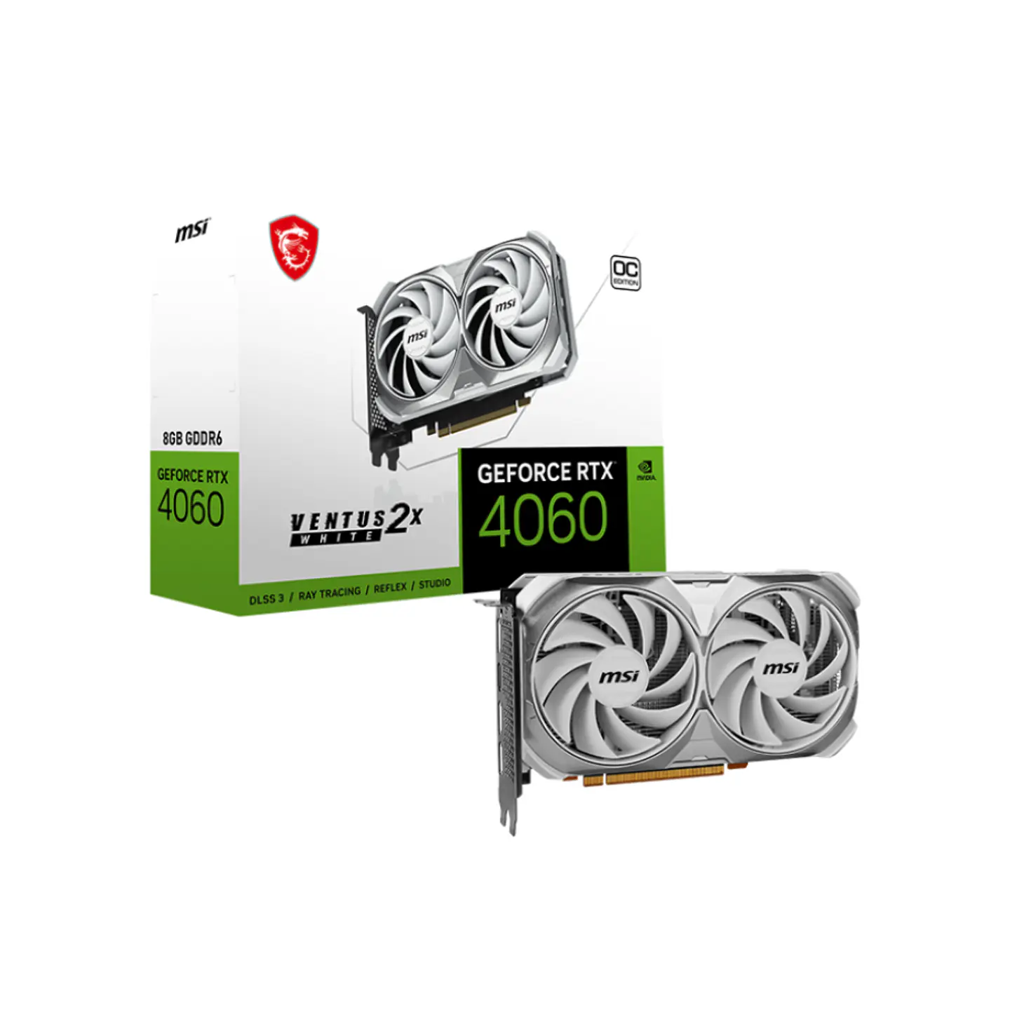 Tarjeta gráfica MSI GeForce RTX 4060 VENTUS 2X WHITE 8G OC 1