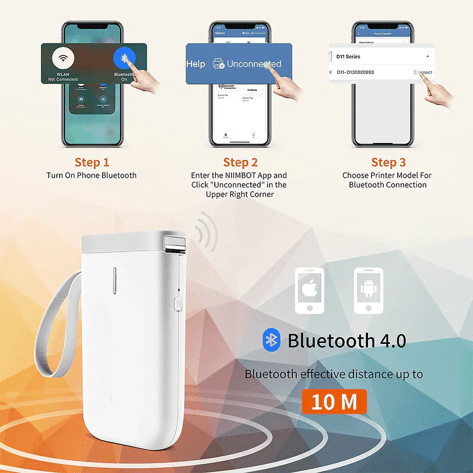 Impresora Térmica de etiquetas Niimbot D11 - Bluetooth, portátil 3