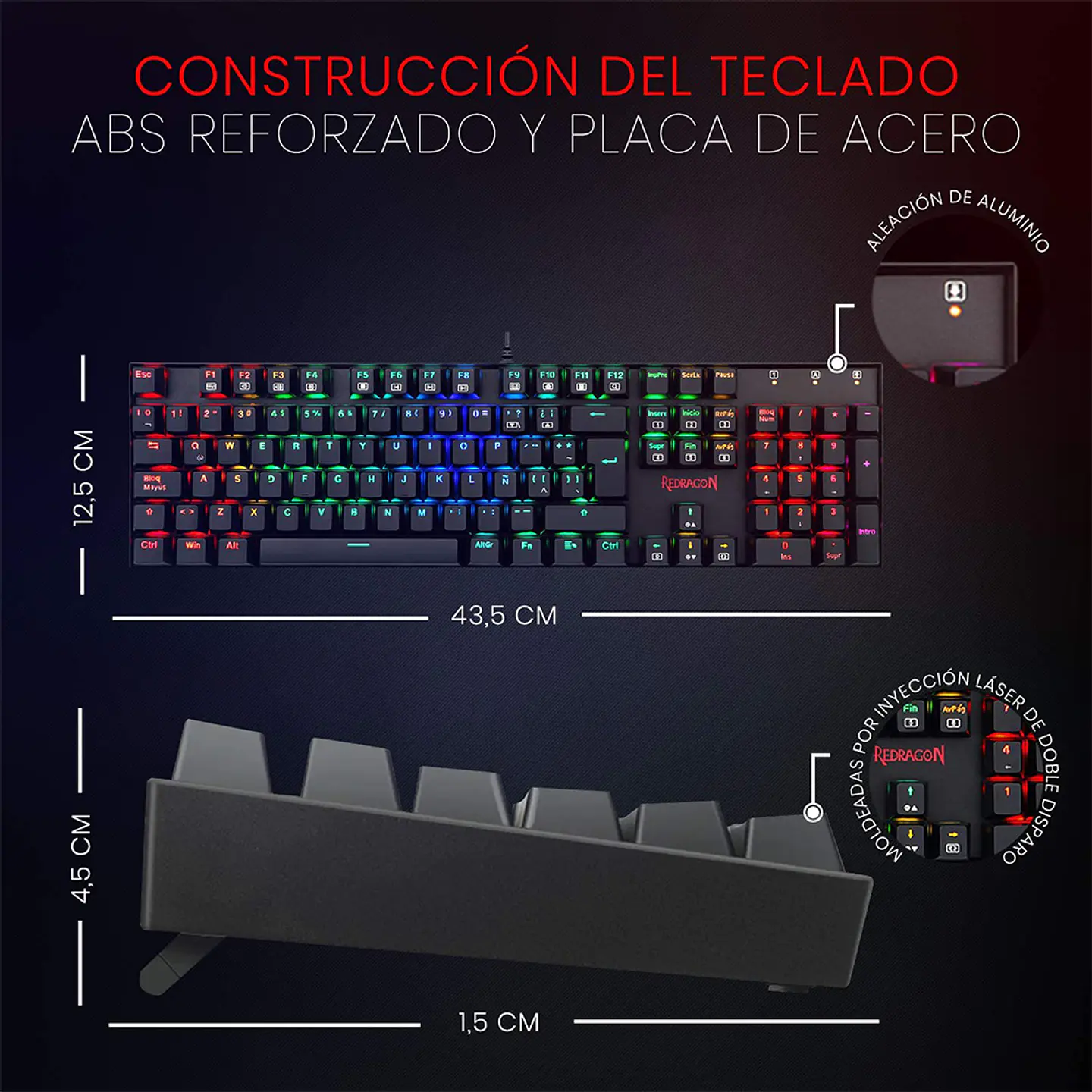 Teclado Mecánico Redragon Mitra K551 - Switch Red RGB 5