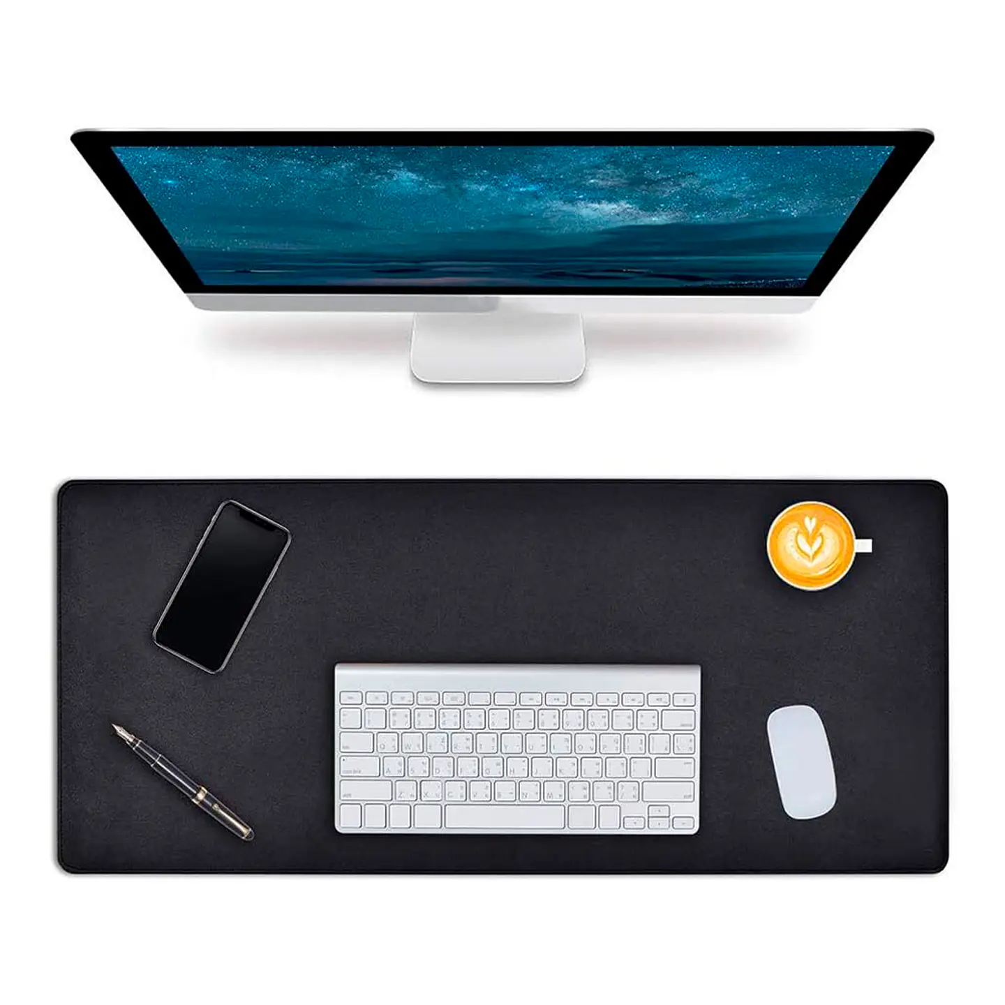 Mouse Pad Kronos XXL Borde Cosido 70x30cm Espesor 4mm, Negro 1