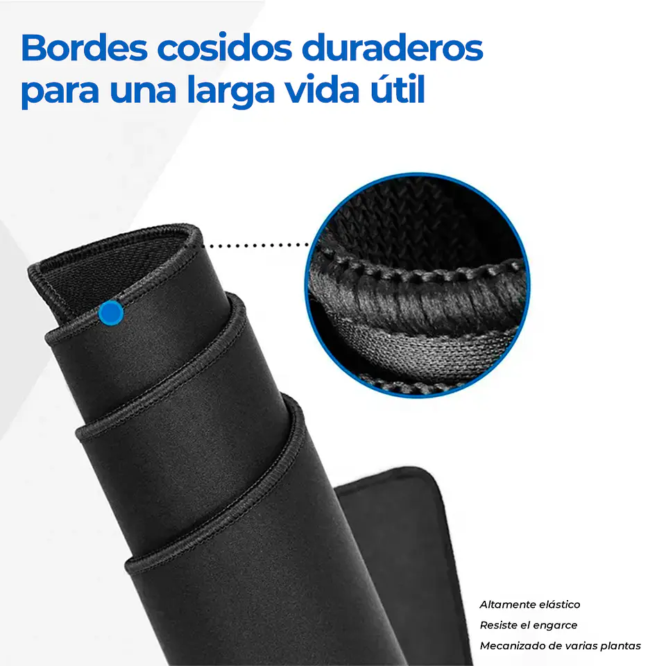 Mouse Pad Kronos XXL Borde Cosido 90x40cm Espesor 4mm, Negro 3