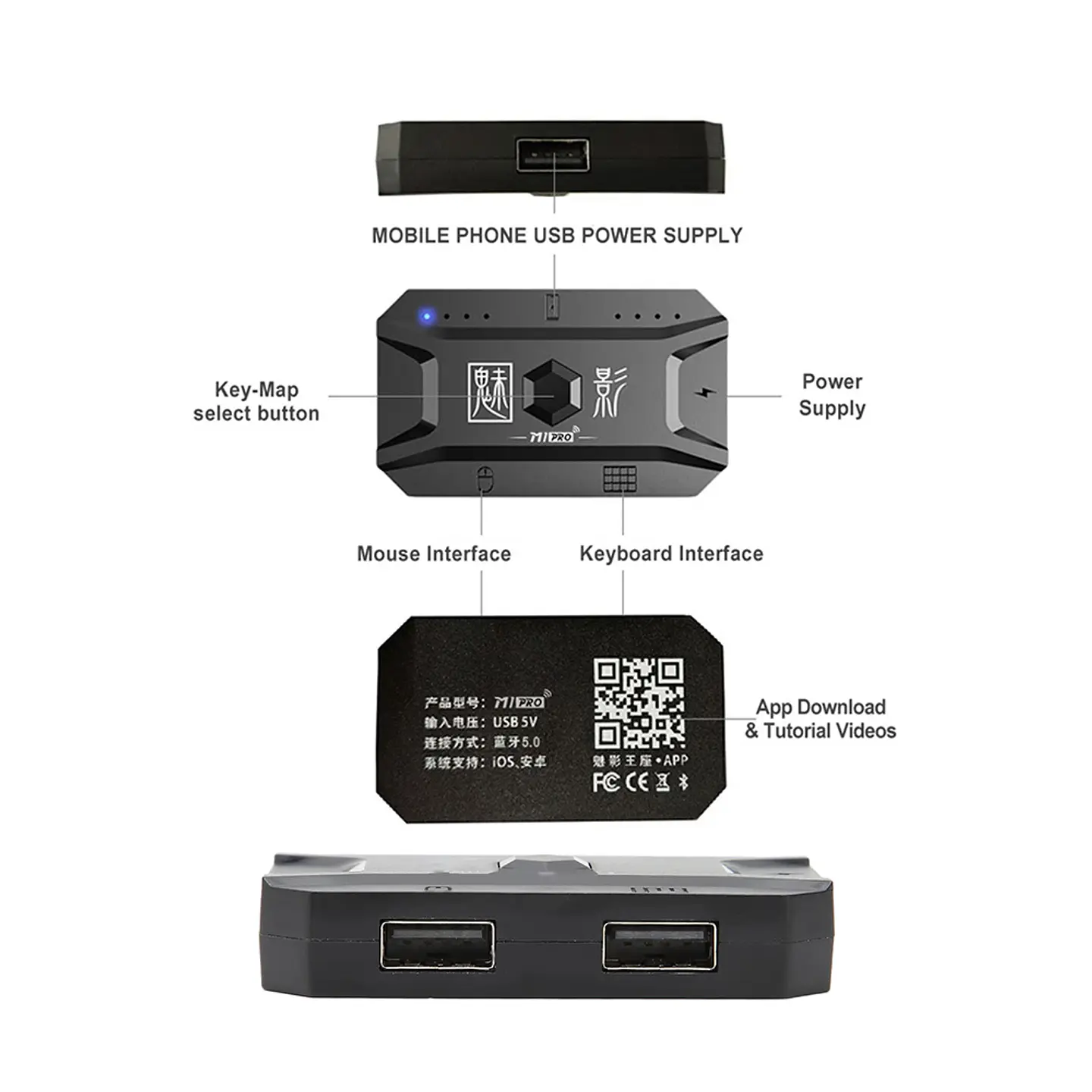 Pack Gamer para Celular/Tablet - 4 en 1 (Teclado + Mouse + Mousepad + Convertidor) 2