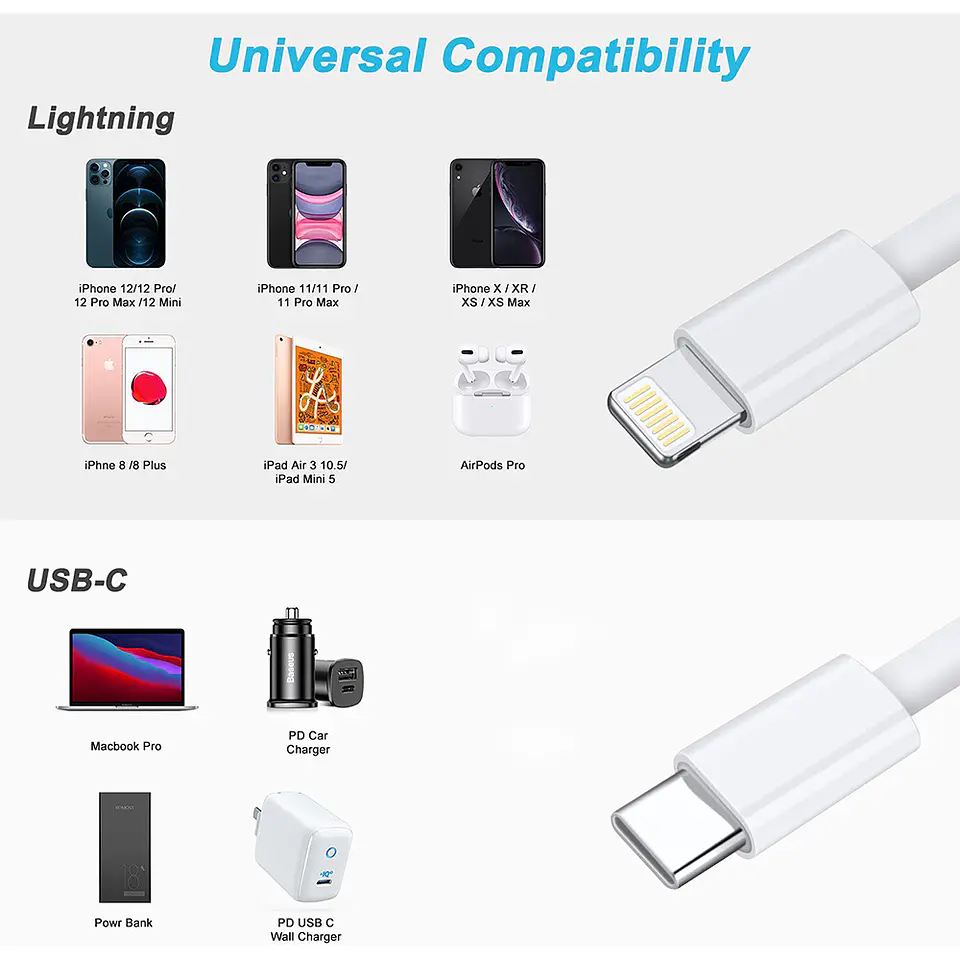 Cable Tecnolab-TL058 Tipo C - Lightning (1 Metro, iPhone/iPad) 5