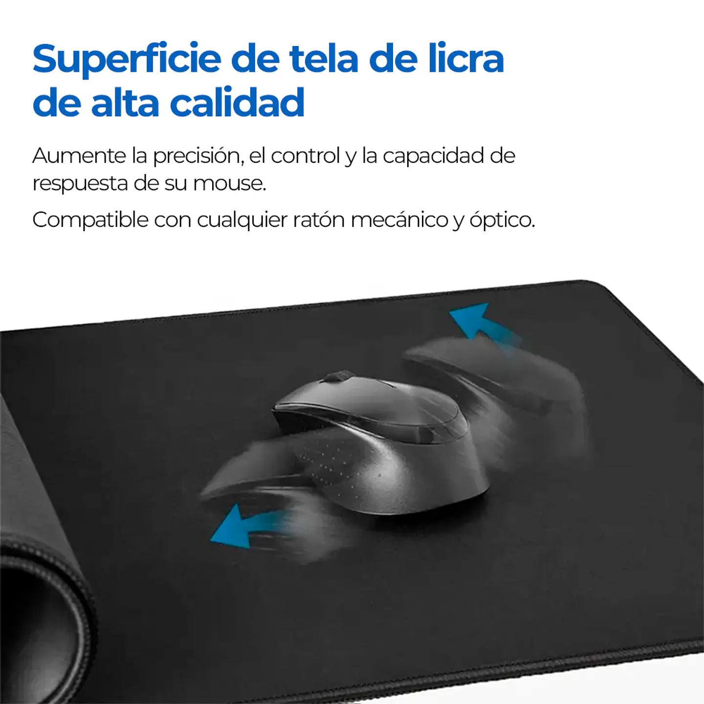Mouse Pad Kronos XXL Borde Cosido 70x30cm Espesor 4mm, Negro 4
