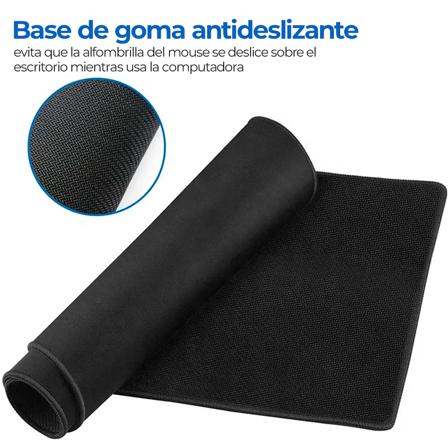 Mouse Pad Kronos XXL Borde Cosido 60x30cm Espesor 4mm, Negro 5