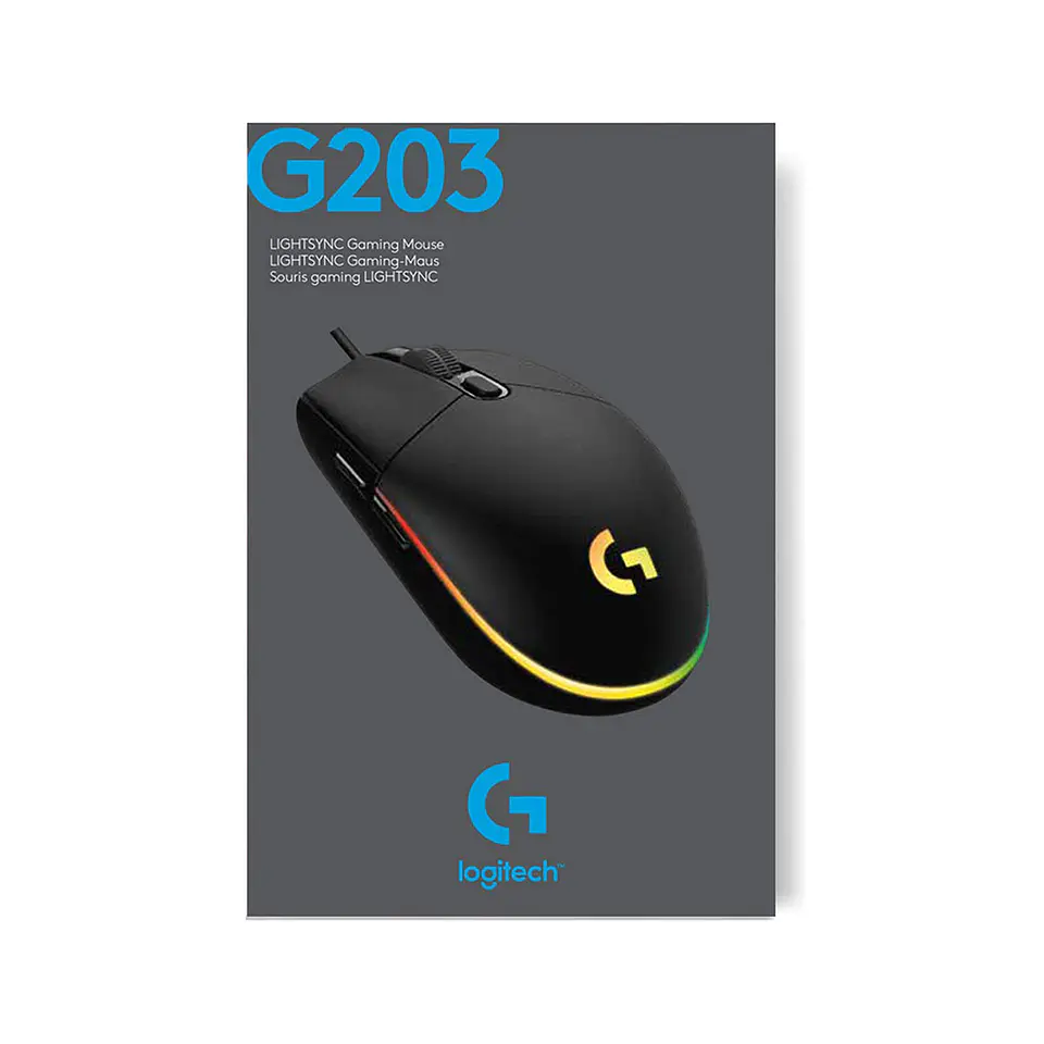 Mouse Logitech G203 RGB Lightsync, 6 botones, 8000DPI, Negro 6