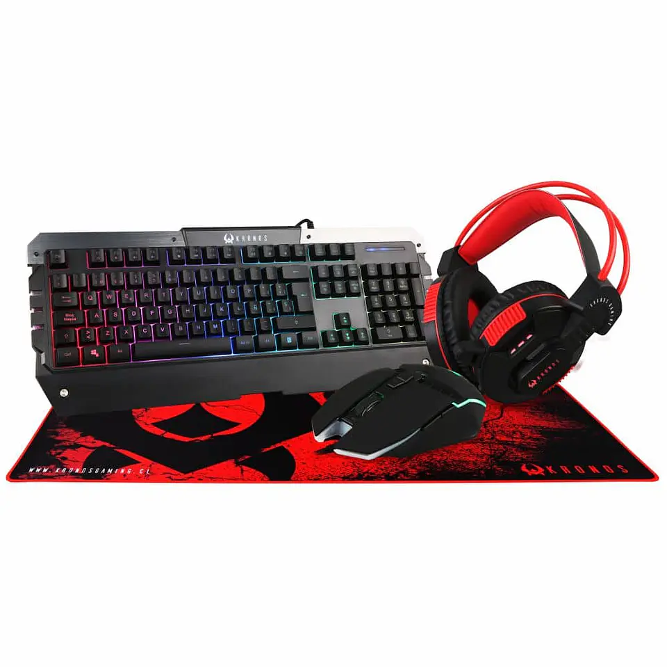 ¡Súper Oferta! combo gamer Kronos Revenge I, 4 en 1: Teclado + mouse + audífono 1