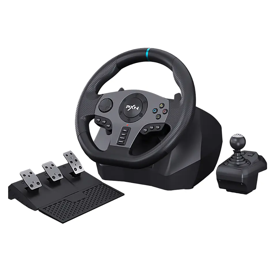 Volante para juegos Pxn V9 con pedales y palanca de cambio compatible PC/PS/Xbox 1