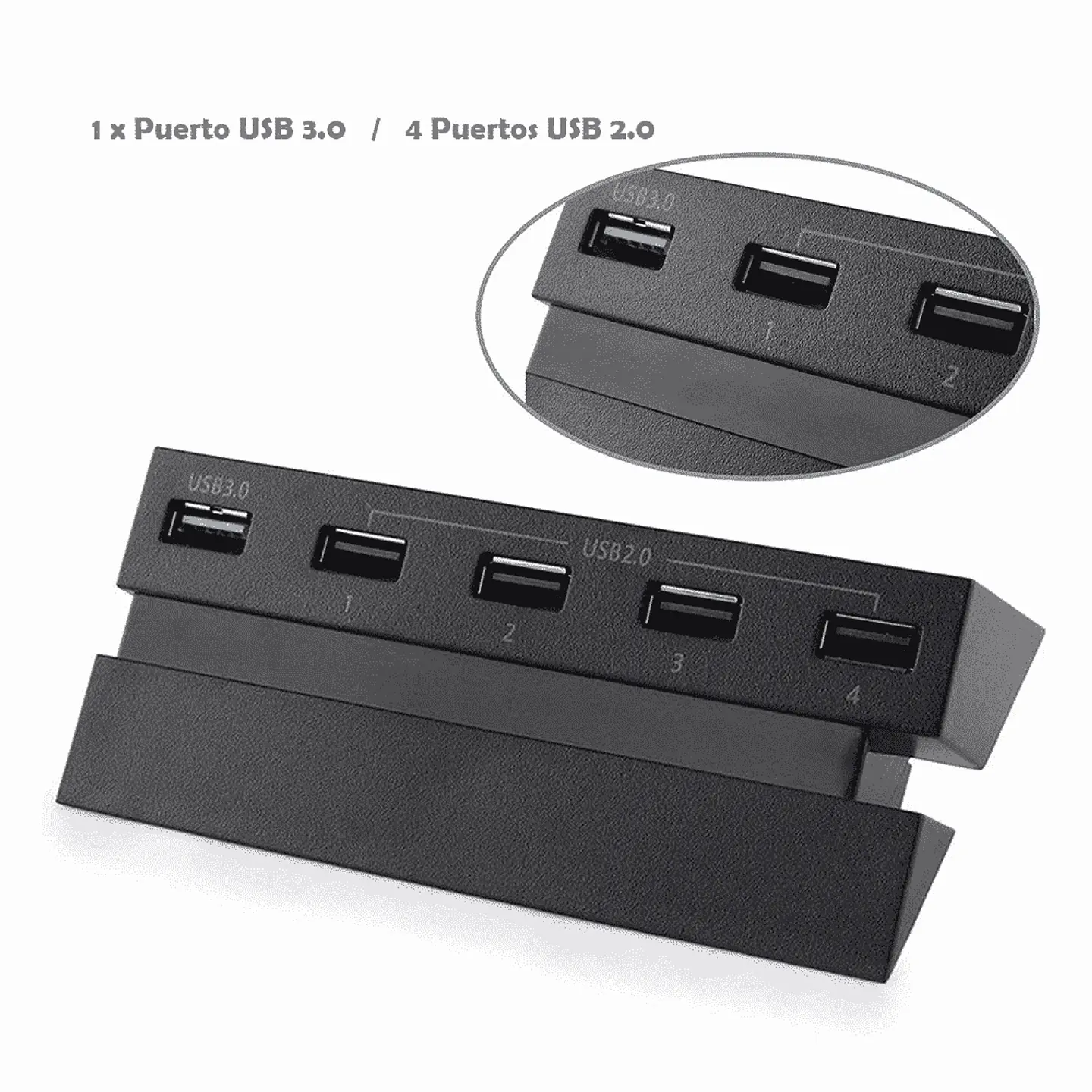 Adaptador HUB Dobe 5 Puertos USB para PS4, 4x USB 2.0 - 1x USB 3.0 3
