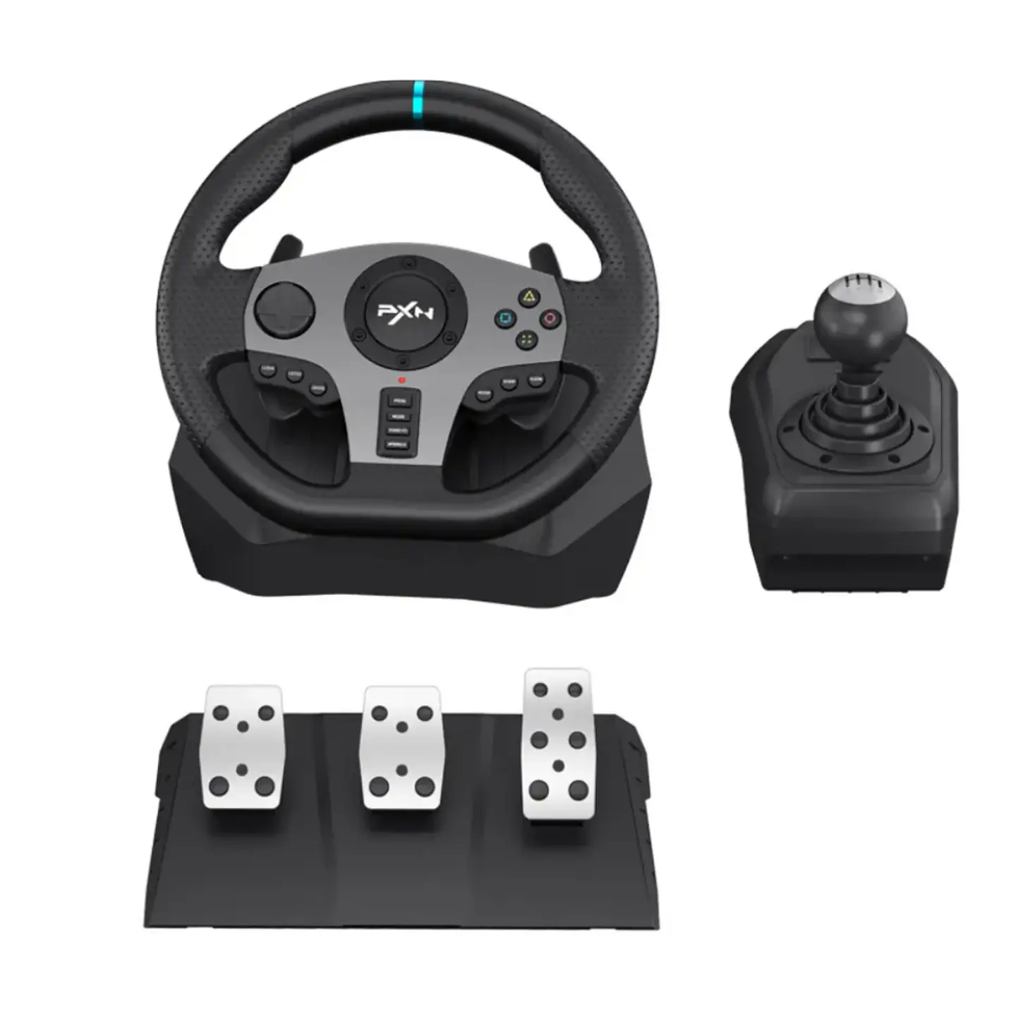 Volante para juegos Pxn V9 con pedales y palanca de cambio compatible PC/PS/Xbox 2
