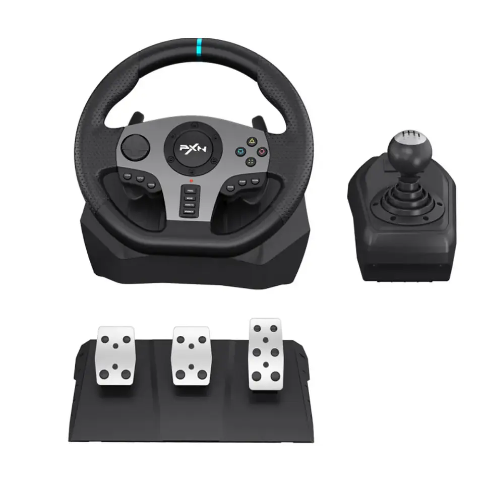 Volante para juegos Pxn V9 con pedales y palanca de cambio compatible PC/PS/Xbox 2