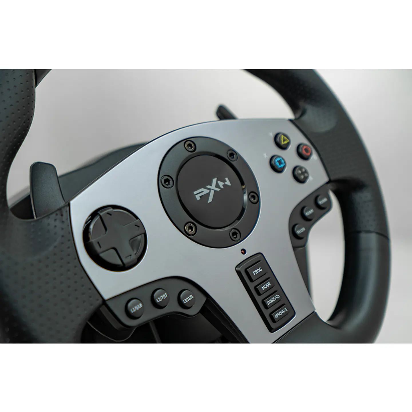 Volante para juegos Pxn V9 con pedales y palanca de cambio compatible PC/PS/Xbox 4