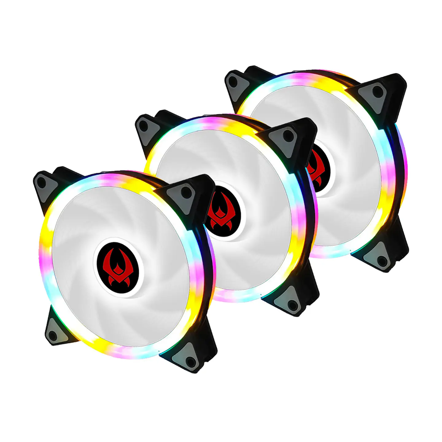 Kit 3 Ventiladores Cooler Kronos Euros Fan Led 120mm para PC 1