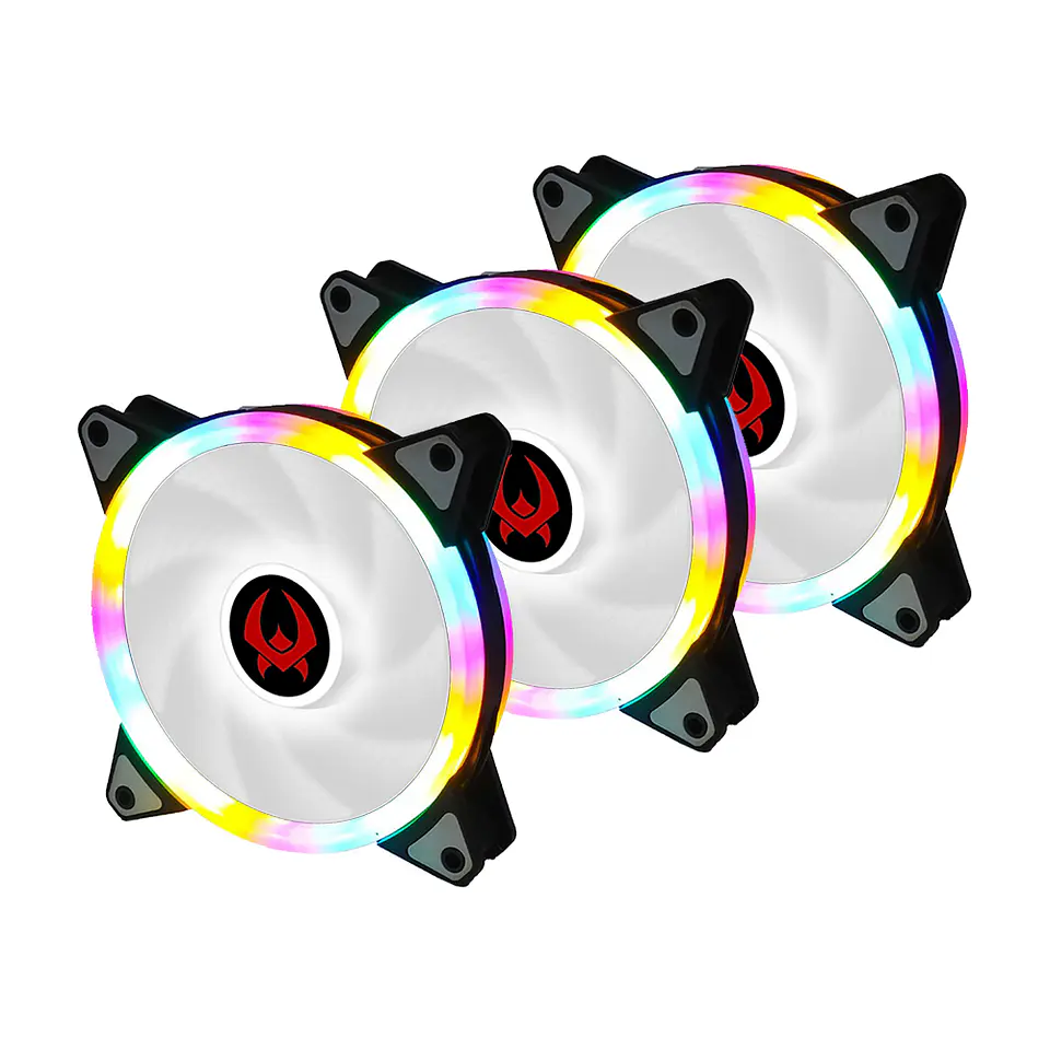 Kit 3 Ventiladores Cooler Kronos Euros Fan Led 120mm para PC 1