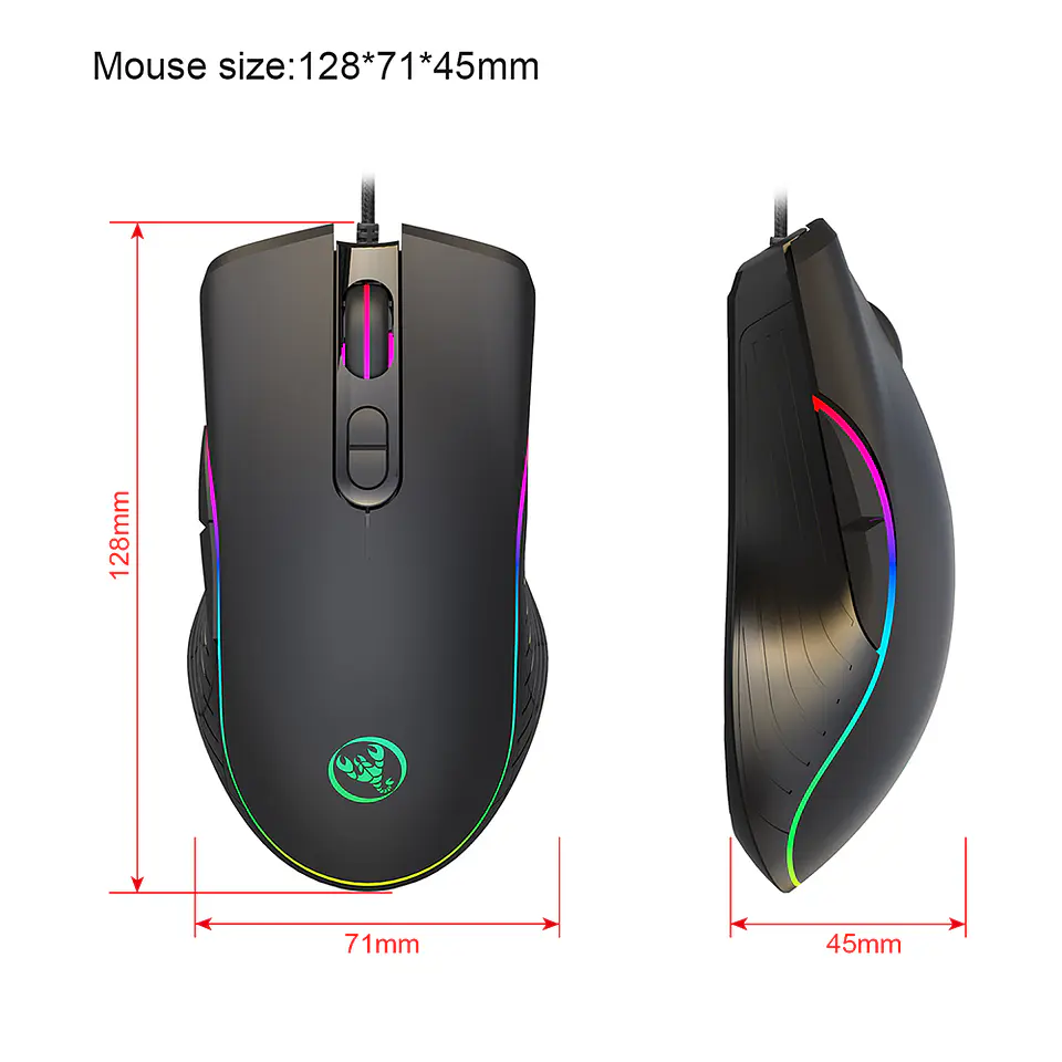 Mouse Gamer Fancy Tech A867, 7 Botones, 6.400 dpi, full RGB 8