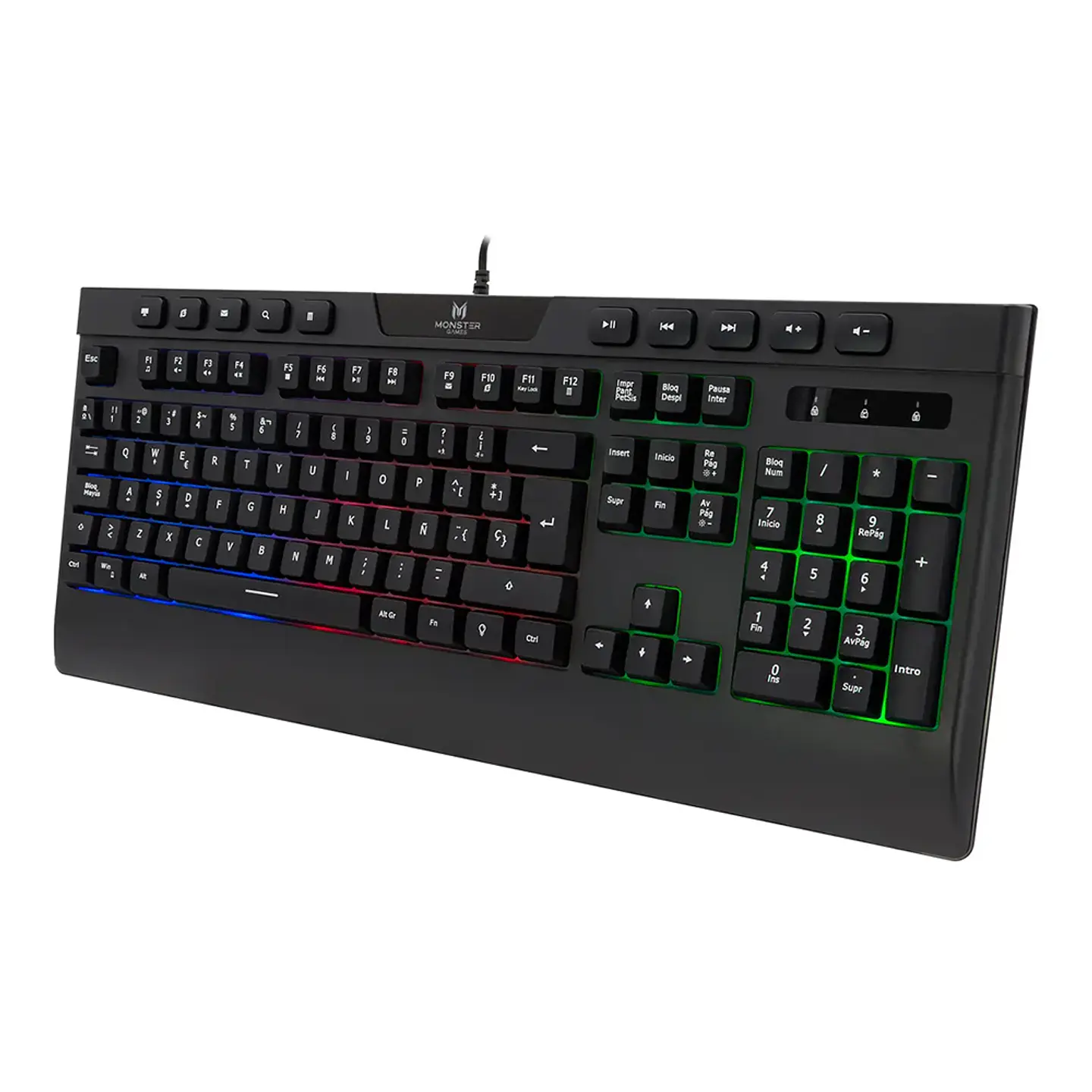 Teclado Gamer Monster Games Inception con apoya muñeca y Retroiluminación RGB 2