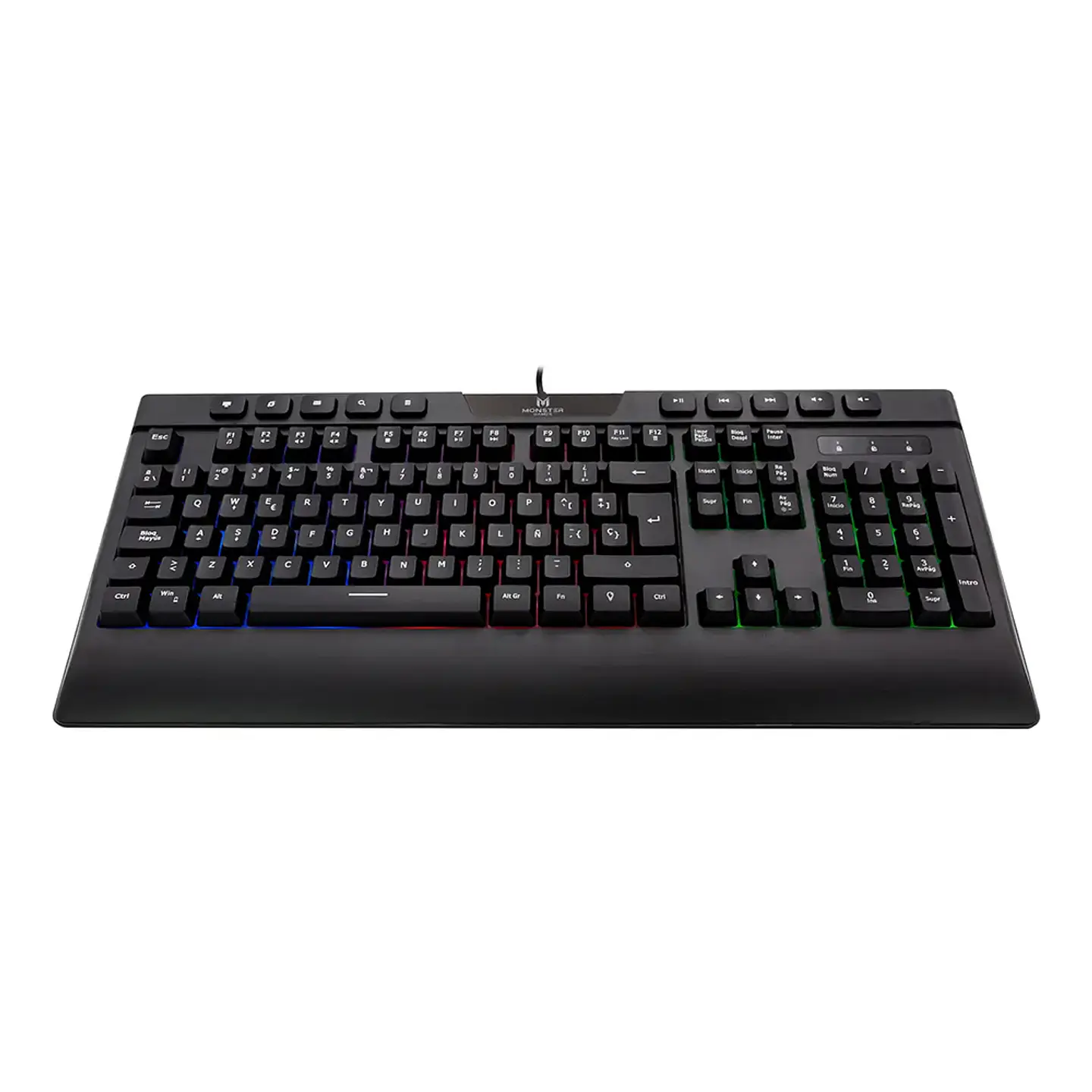 Teclado Gamer Monster Games Inception con apoya muñeca y Retroiluminación RGB 4