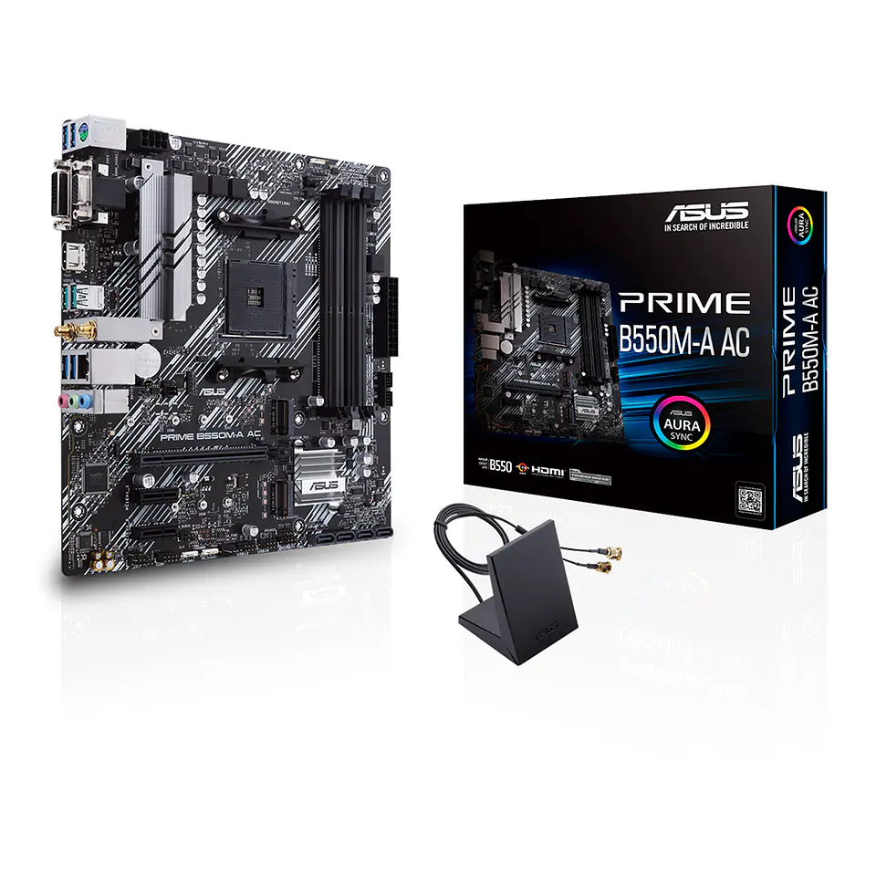 Placa Madre Asus Prime B550M-A AC, Socket AM4, DDR4 2133/4600MHz, Ryzen 1