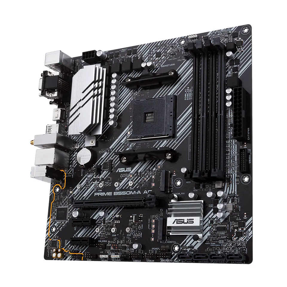 Placa Madre Asus Prime B550M-A AC, Socket AM4, DDR4 2133/4600MHz, Ryzen 2