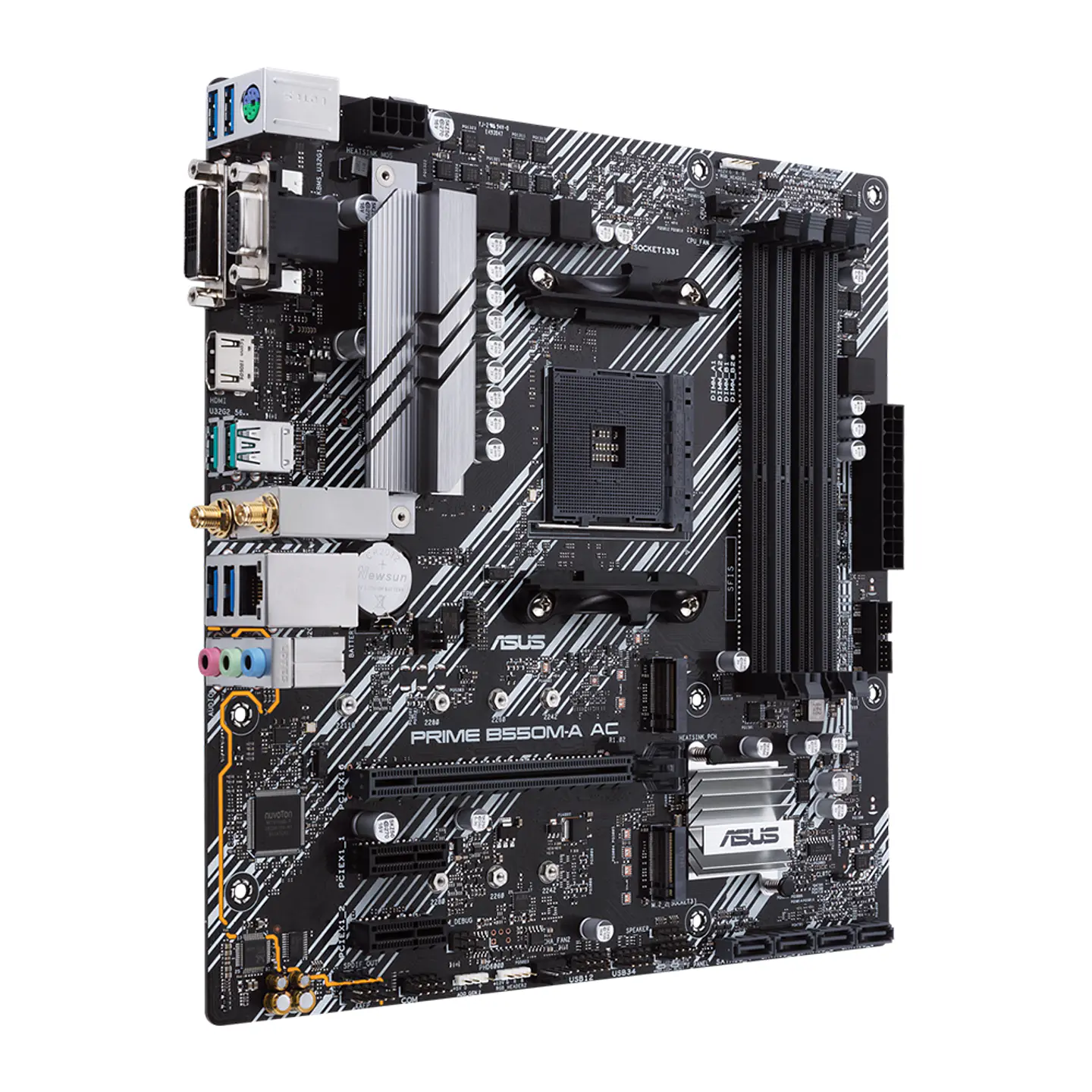 Placa Madre Asus Prime B550M-A AC, Socket AM4, DDR4 2133/4600MHz, Ryzen 3