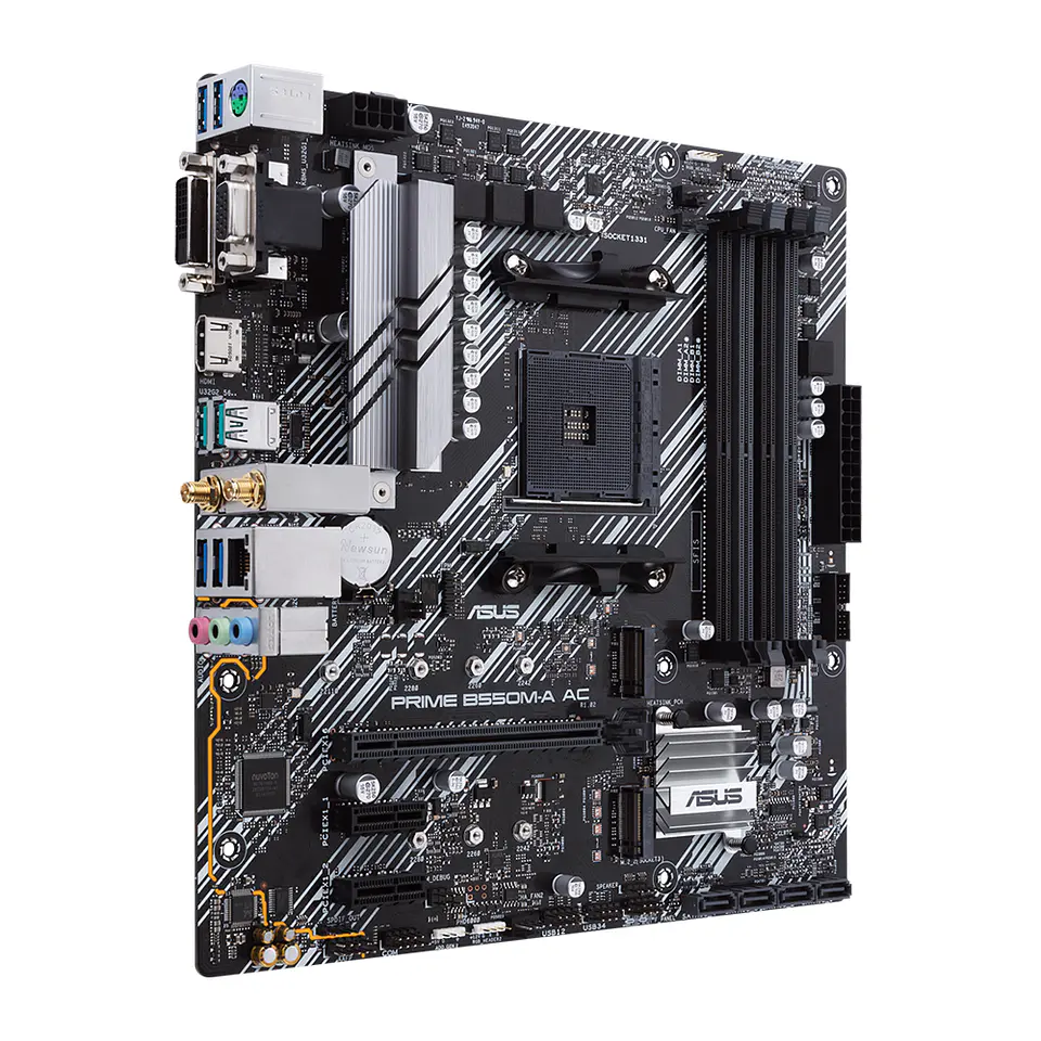 Placa Madre Asus Prime B550M-A AC, Socket AM4, DDR4 2133/4600MHz, Ryzen 3