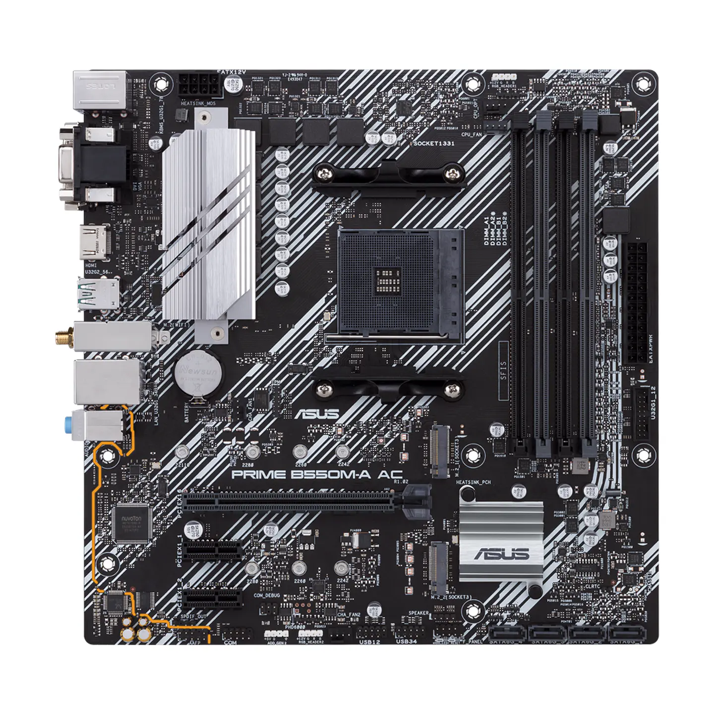 Placa Madre Asus Prime B550M-A AC, Socket AM4, DDR4 2133/4600MHz, Ryzen 4