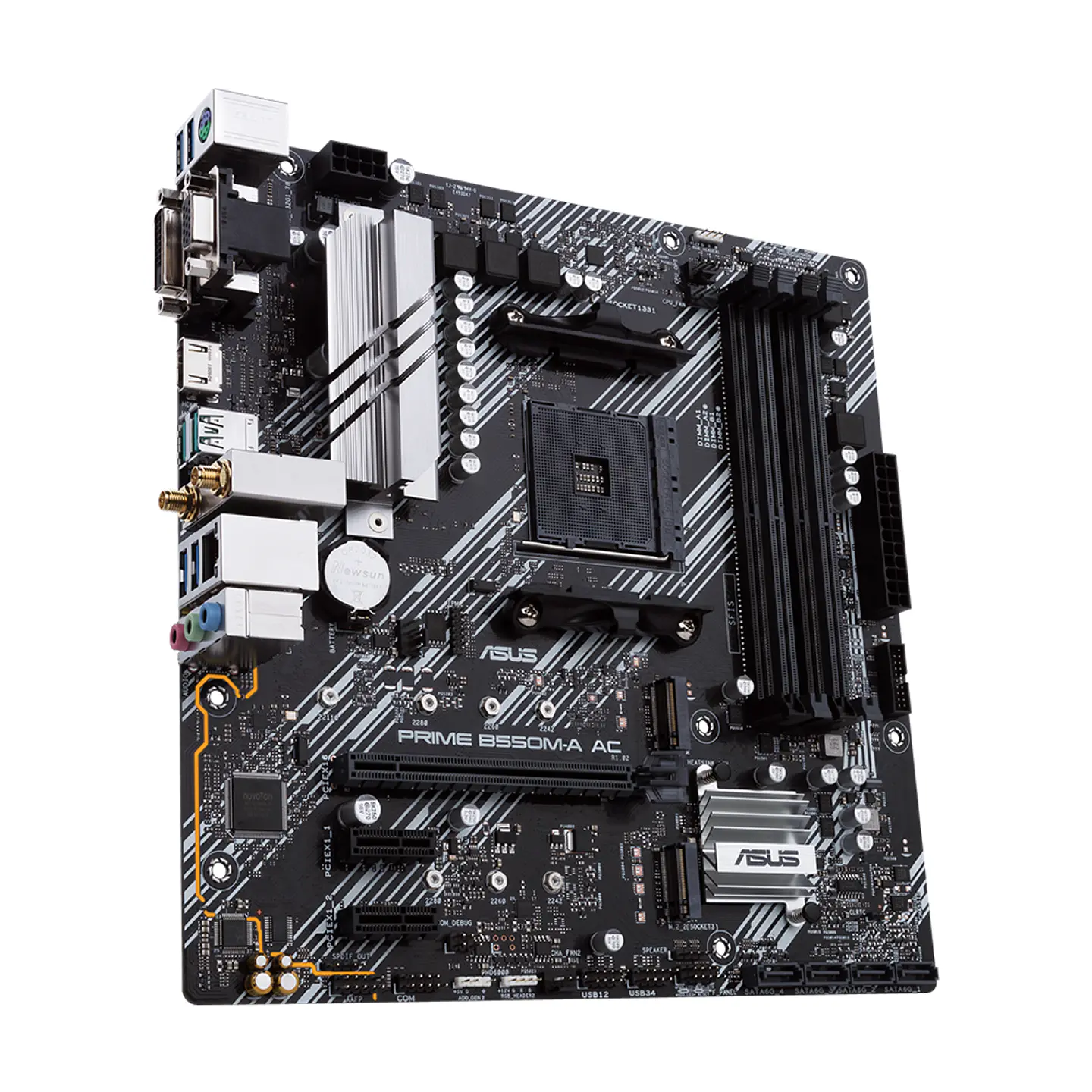 Placa Madre Asus Prime B550M-A AC, Socket AM4, DDR4 2133/4600MHz, Ryzen 5