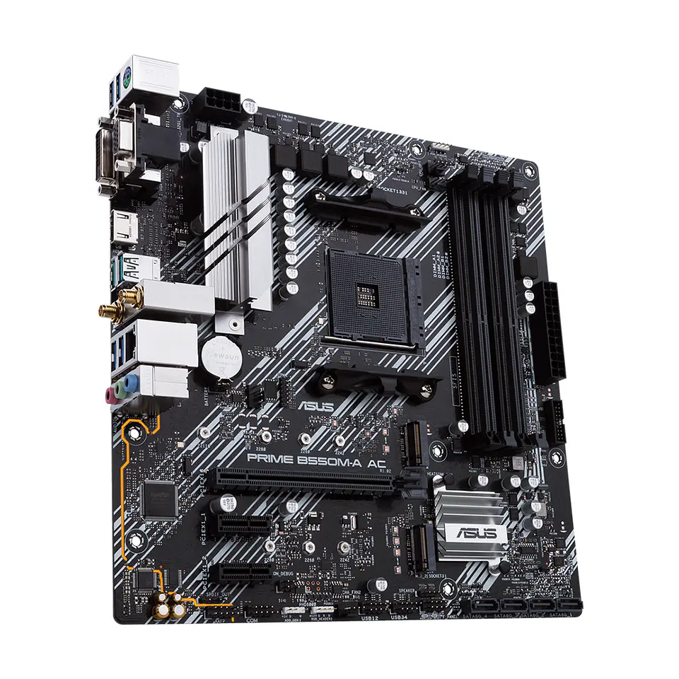 Placa Madre Asus Prime B550M-A AC, Socket AM4, DDR4 2133/4600MHz, Ryzen 5