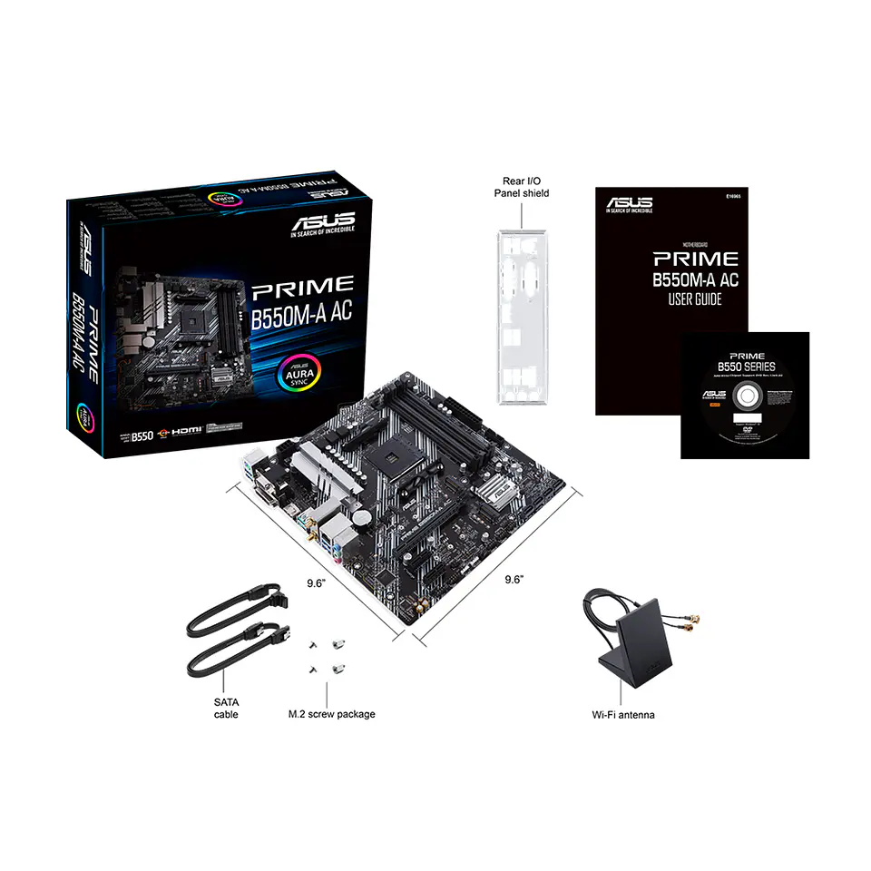 Placa Madre Asus Prime B550M-A AC, Socket AM4, DDR4 2133/4600MHz, Ryzen 9