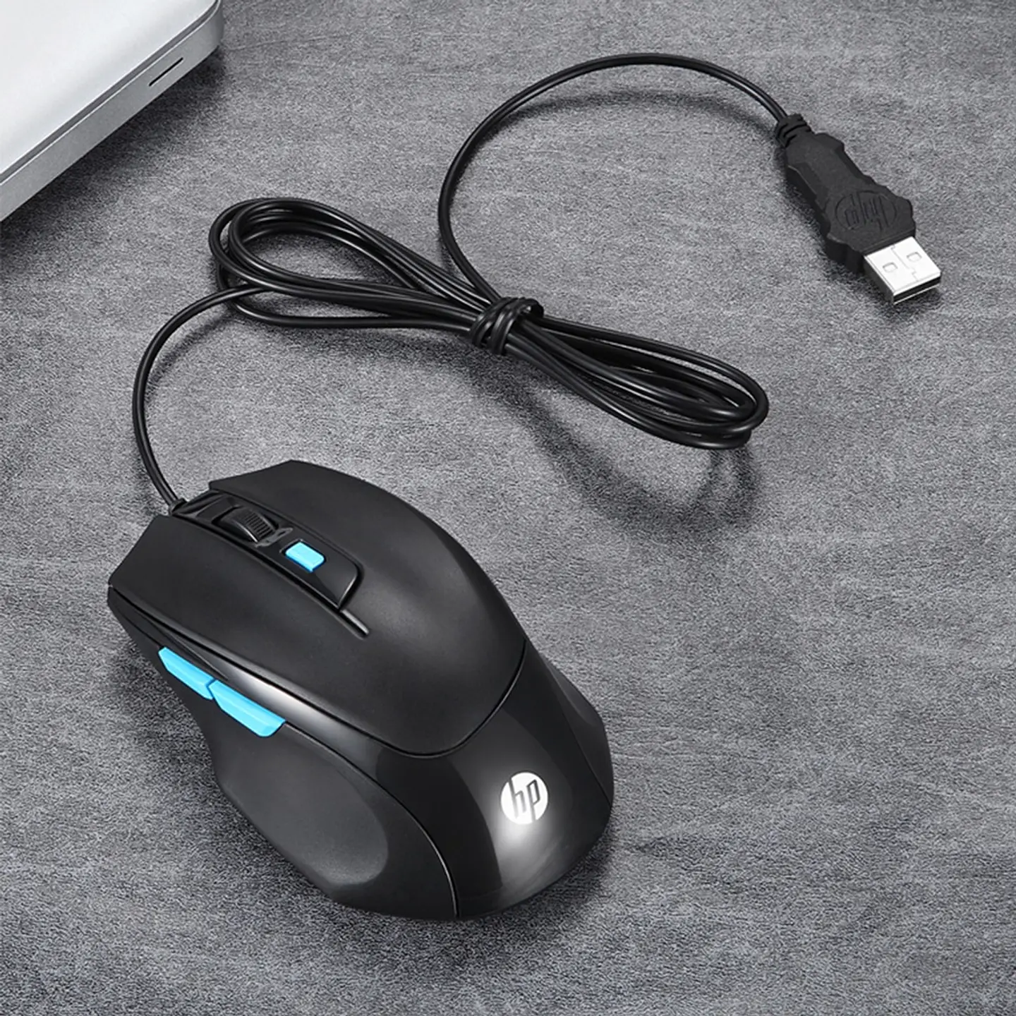 Mouse Gamer Ergonómico HP M150 (Óptico, 1600dpi, 6 Botones, USB, Negro) 3