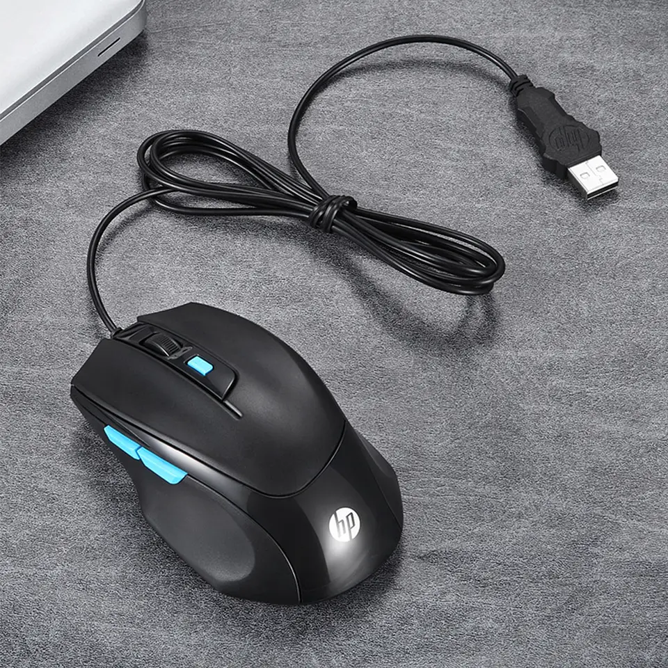 Mouse Gamer Ergonómico HP M150 (Óptico, 1600dpi, 6 Botones, USB, Negro) 3