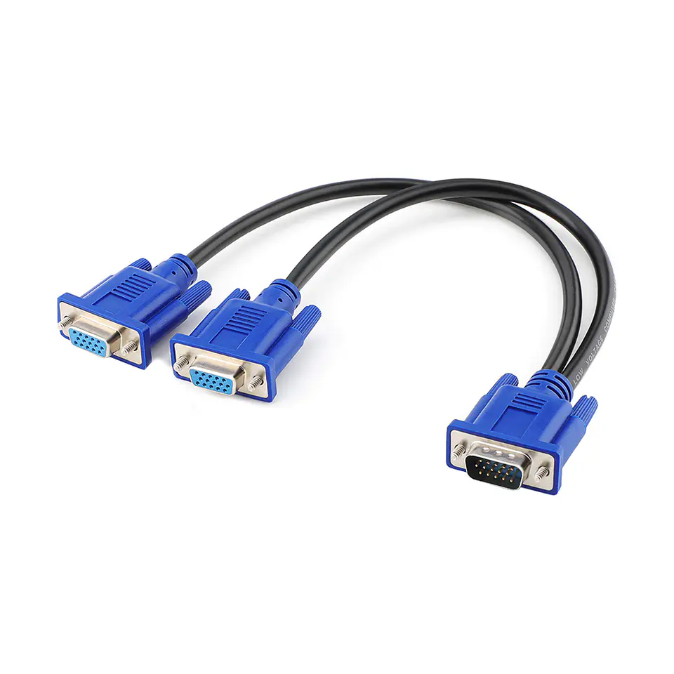 Cable VGA y Splitter Adaptador 2 Salidas 1 Entrada 2