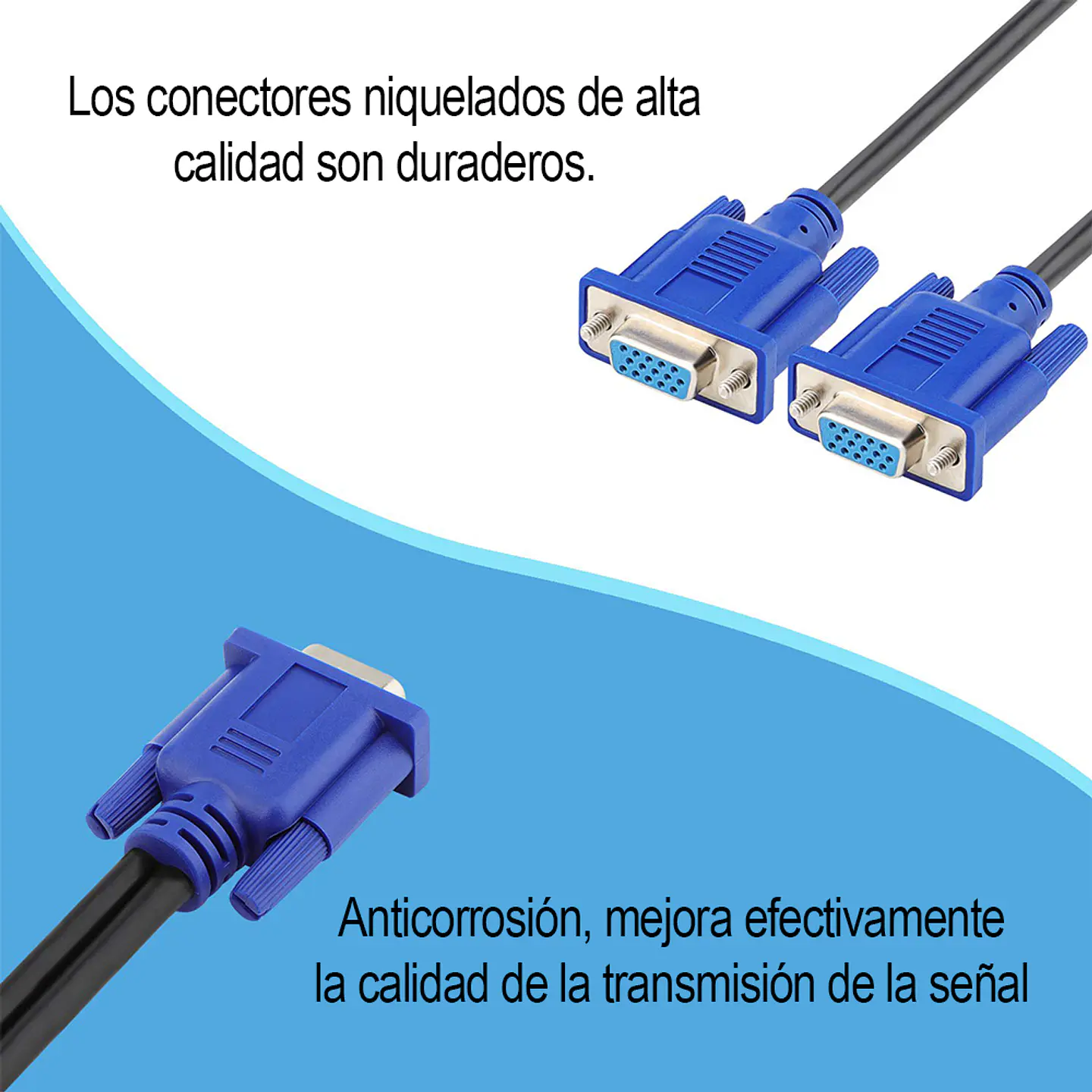 Cable VGA y Splitter Adaptador 2 Salidas 1 Entrada 5