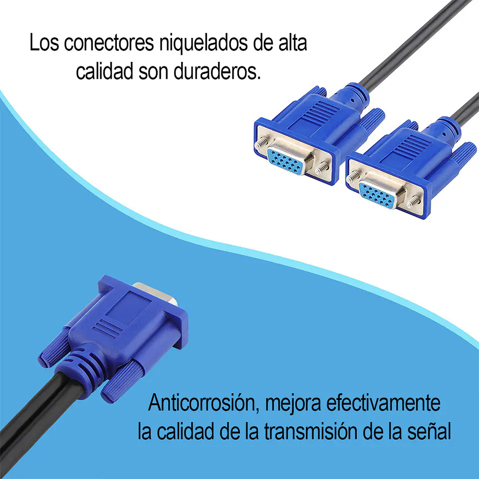 Cable VGA y Splitter Adaptador 2 Salidas 1 Entrada 5