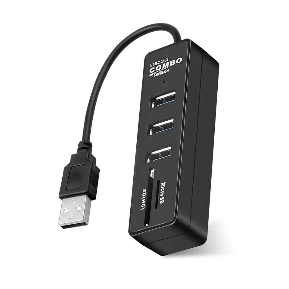Hub 3 Puertos Multi Usb Adaptador Con Lector De Tarjeta SD 5