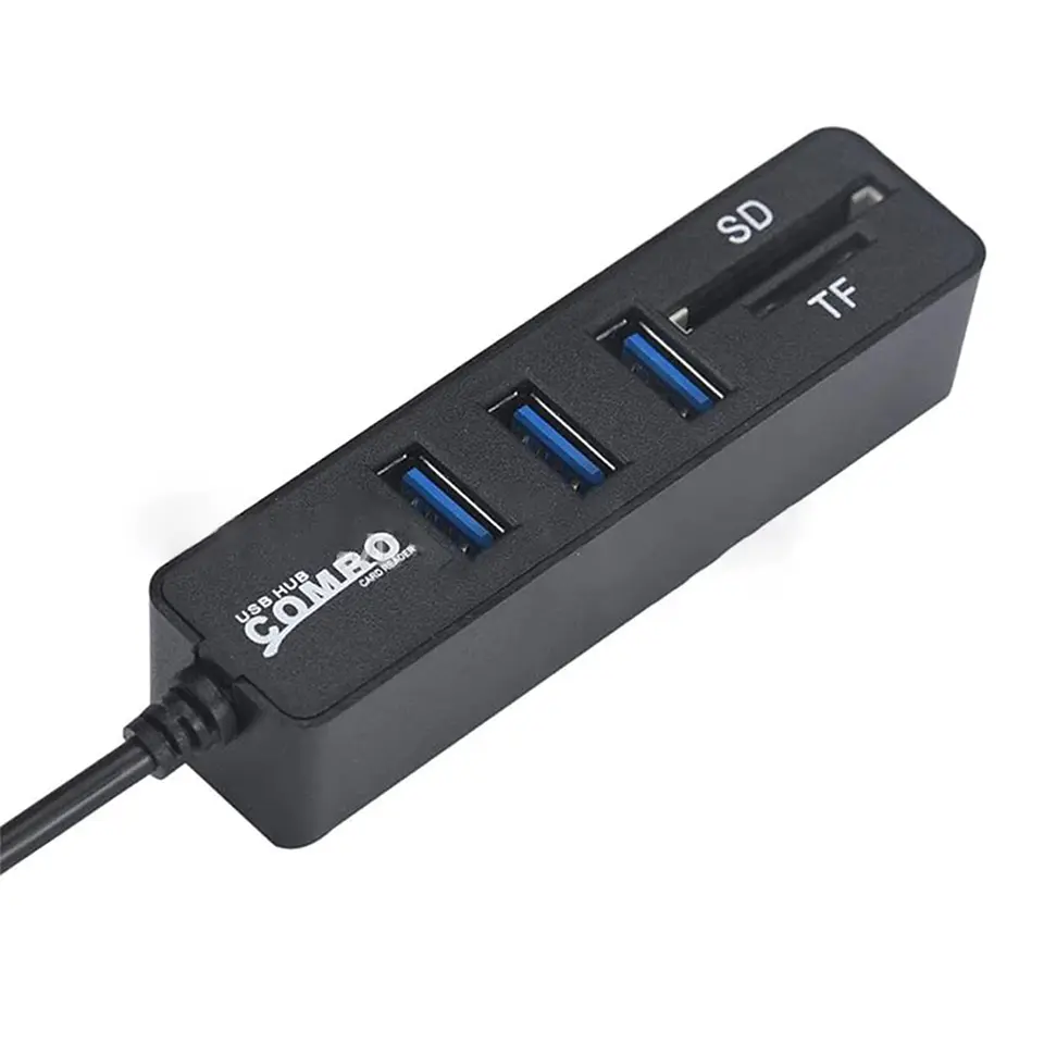 Hub 3 Puertos Multi Usb Adaptador Con Lector De Tarjeta SD 6
