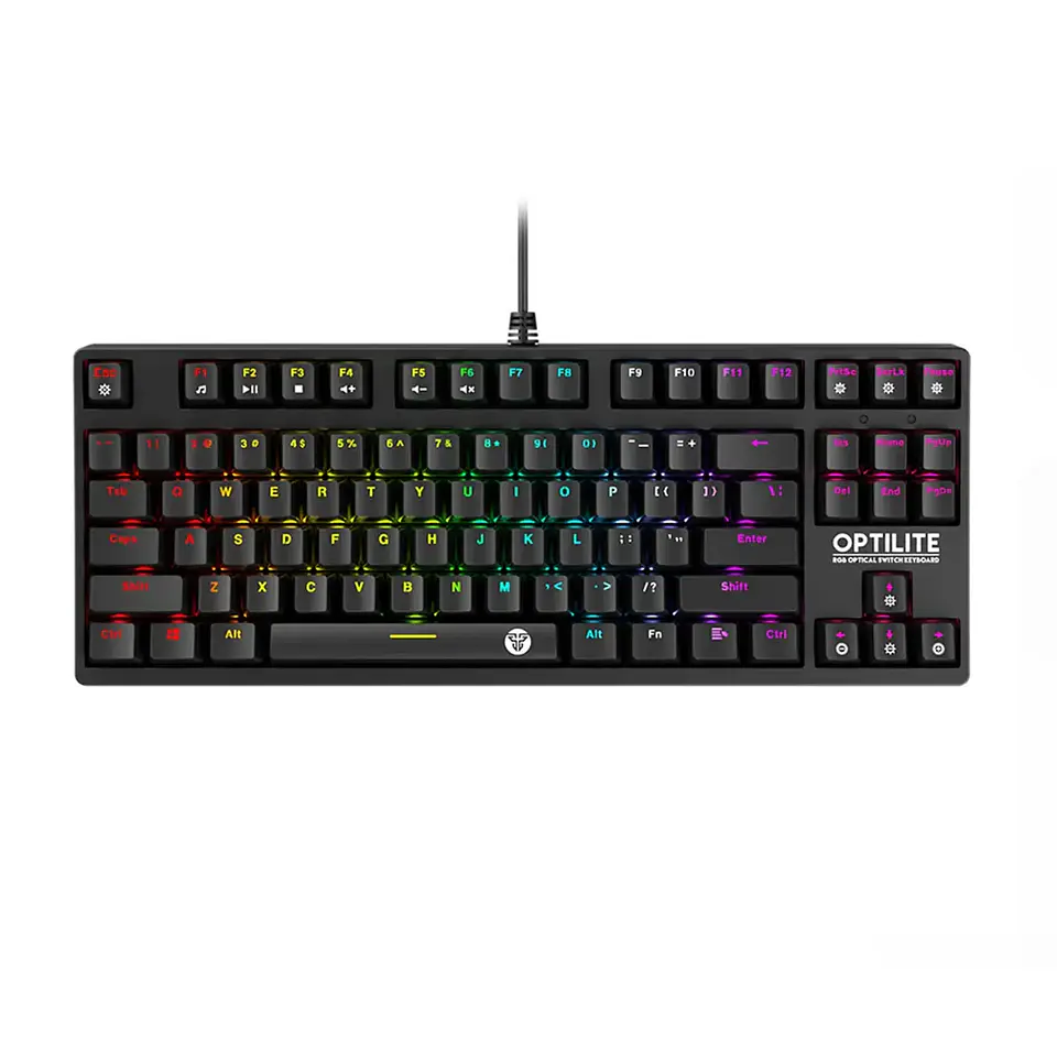 Teclado Gamer Mecánico Fantech Optilite MK872 Black Óptico RGB 1
