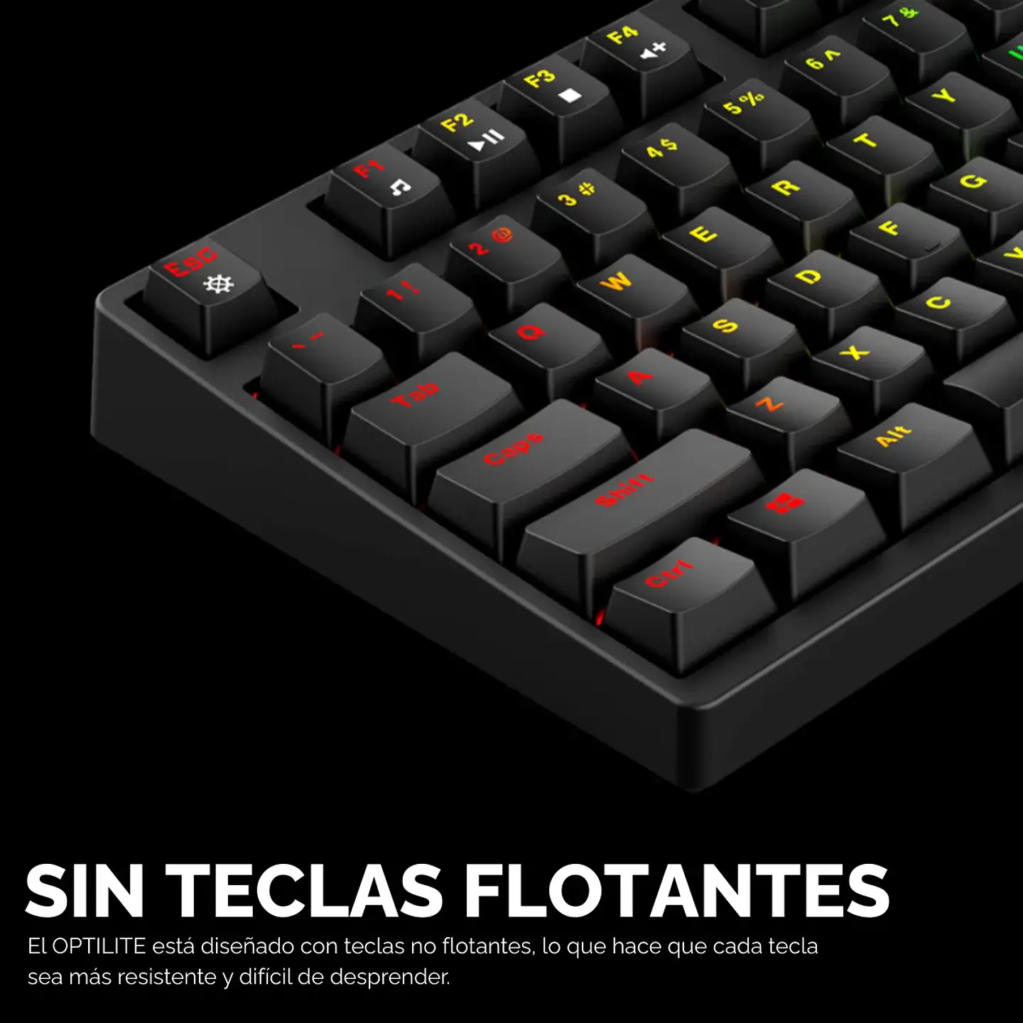 Teclado Gamer Mecánico Fantech Optilite MK872 Black Óptico RGB 4